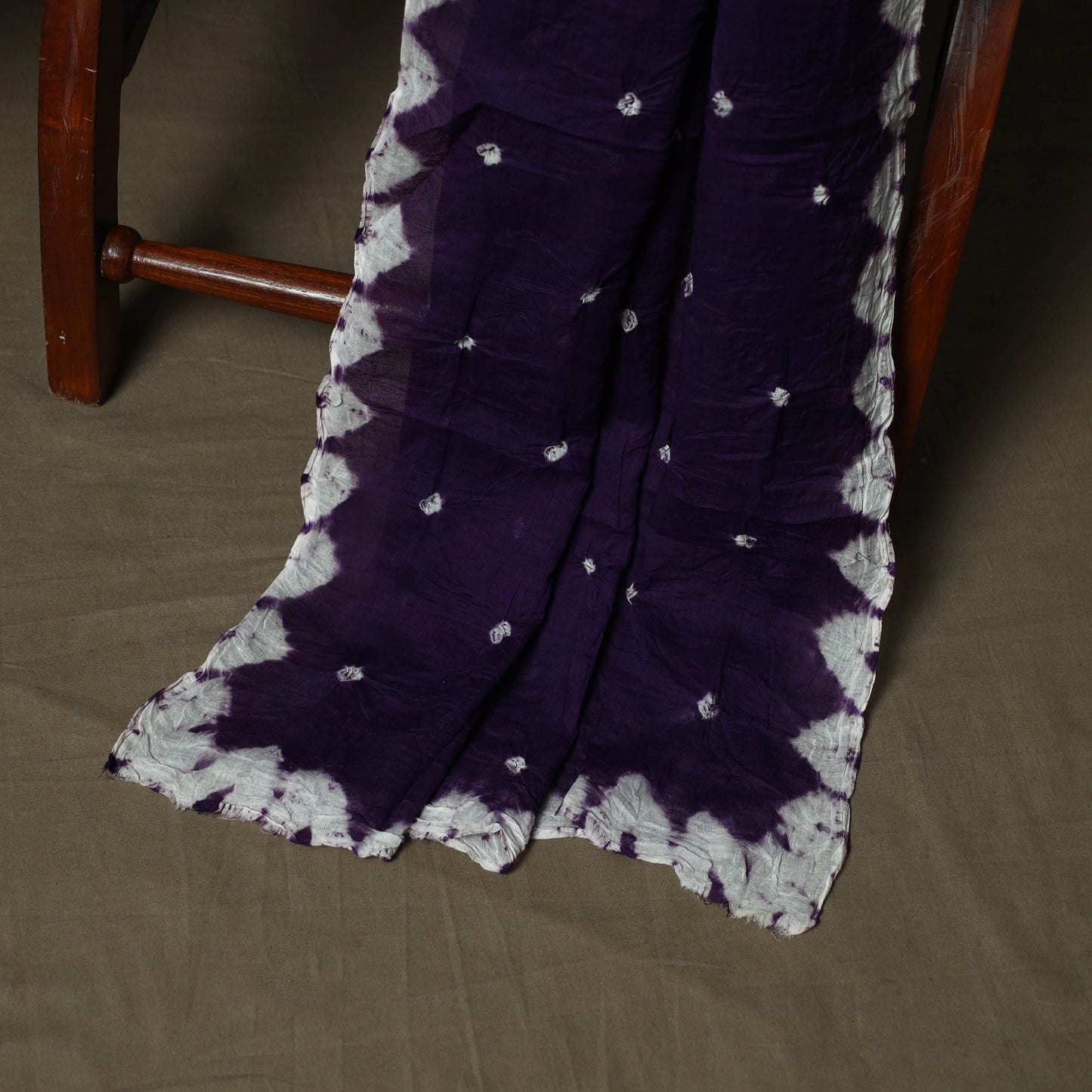 Kutch tie-dye satin cotton bandhani 3pc unstitched dress