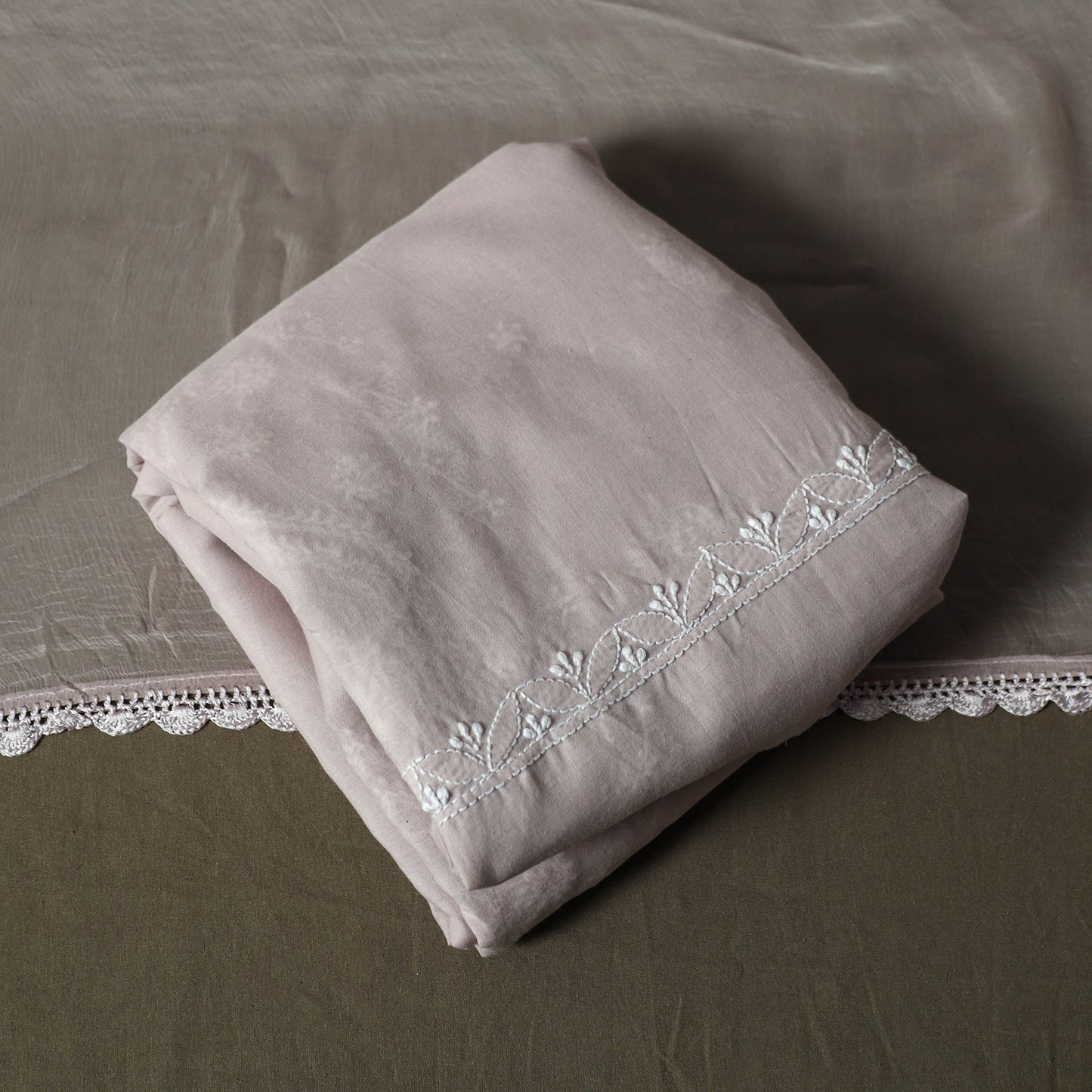 Purple - lucknowi hand embroidered cotton chikankari 3pc