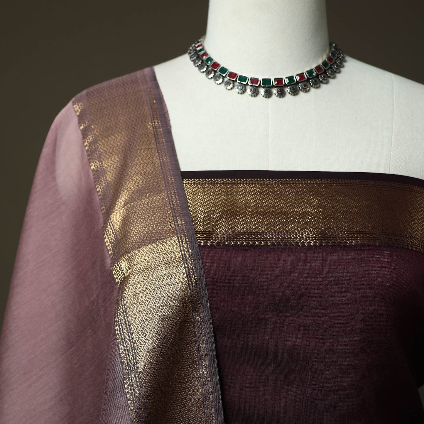 Maheshwari silk handloom 2pc unstitched dress material
