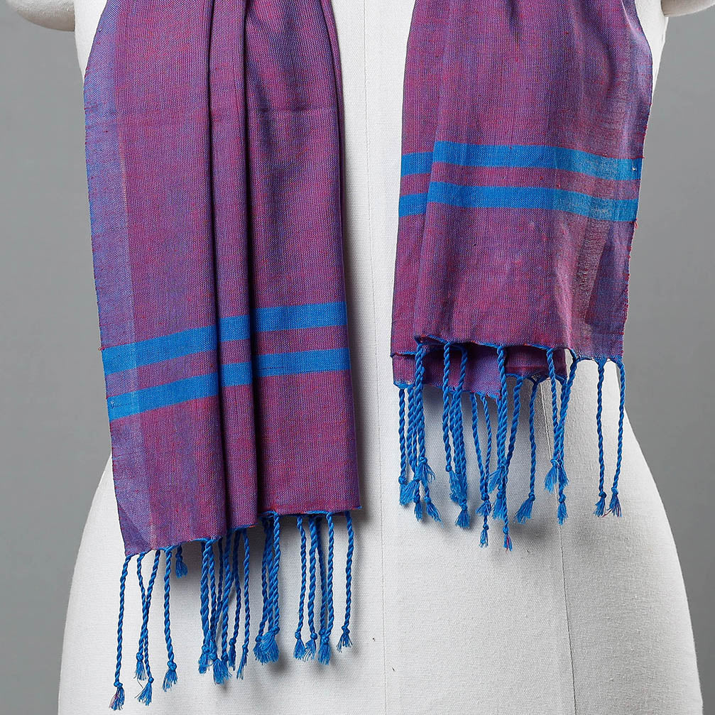 Mangalagiri Cotton Handloom Stole with Tassels Online l iTokri.com