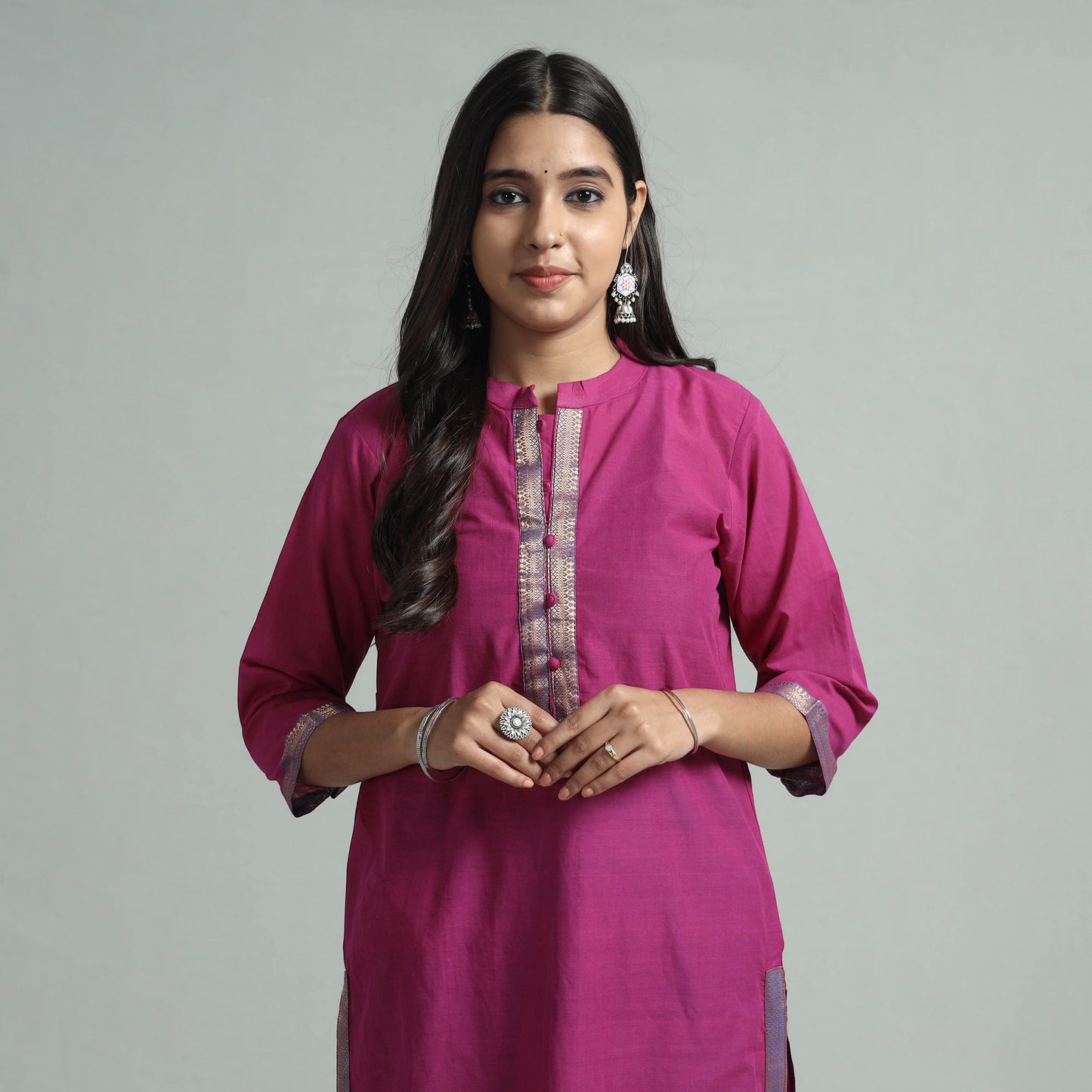 Mangalagiri Kurta with Palazzo & Dupatta Set