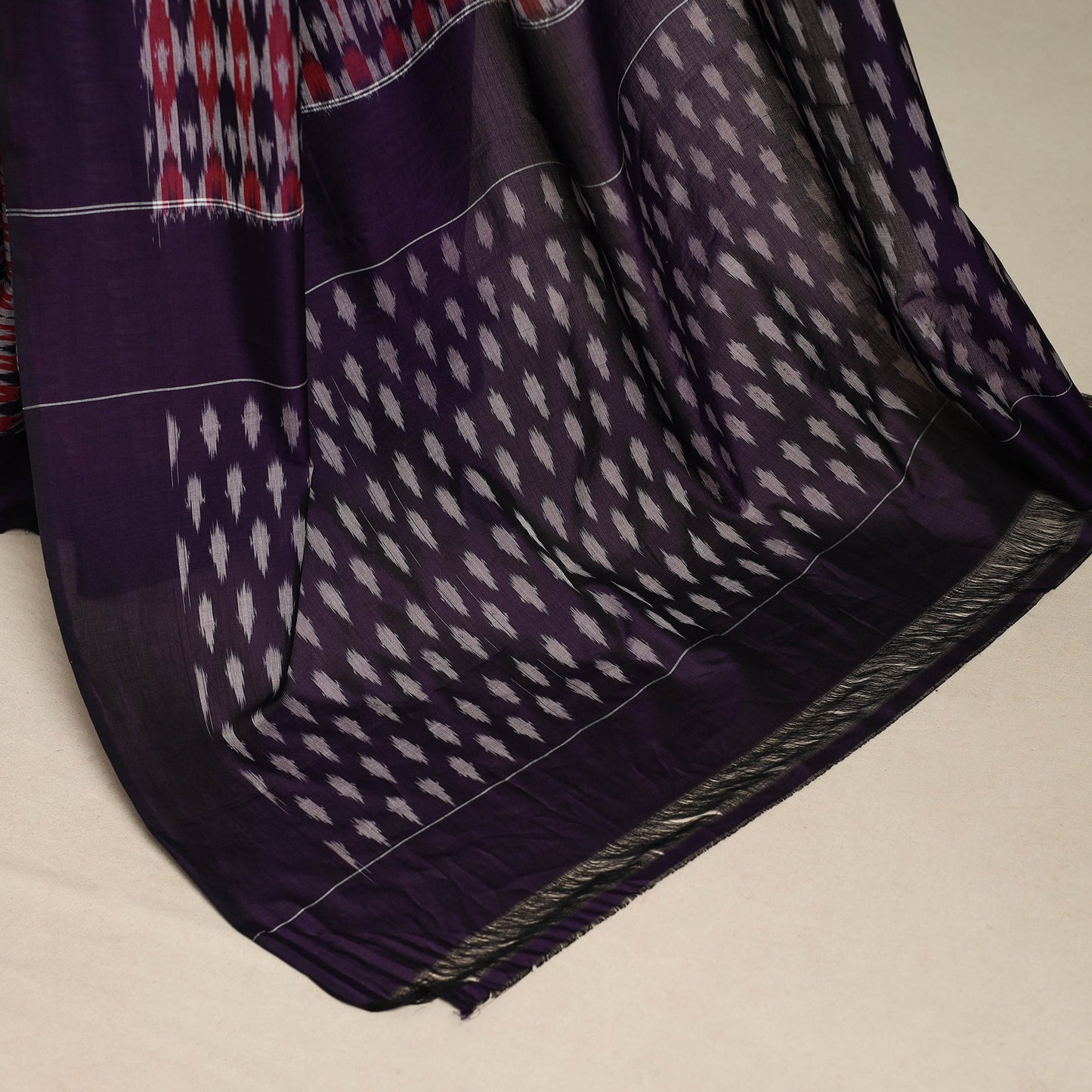 Purple - mercerised cotton handloom pochampally ikat saree