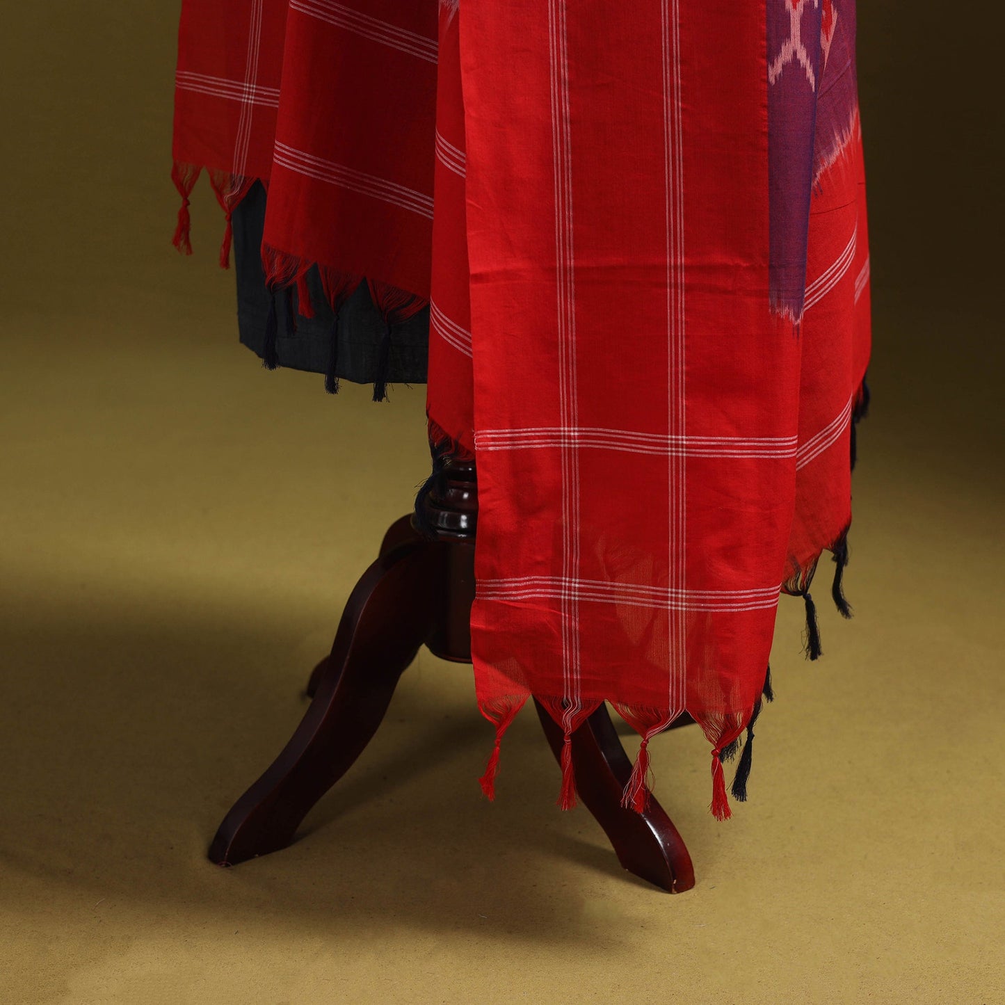 Purple - mercerised cotton pochampally ikat dupatta 14