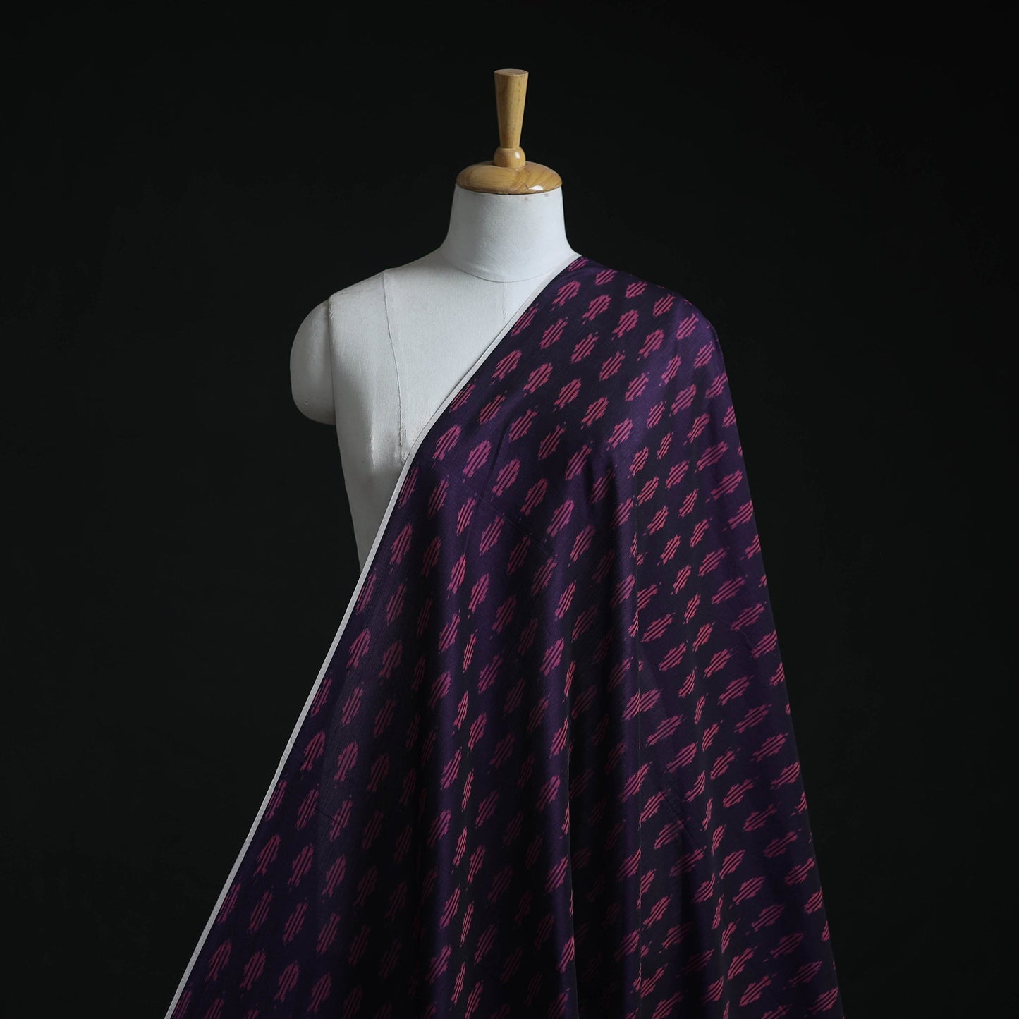 Mercerised cotton pochampally ikat fabric 17 - handcrafted