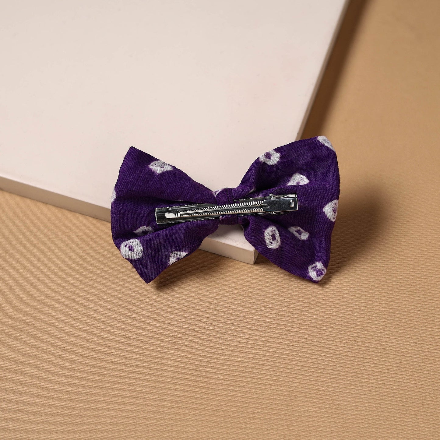 Mirror work women’s bow hair clip 01 - handcrafted