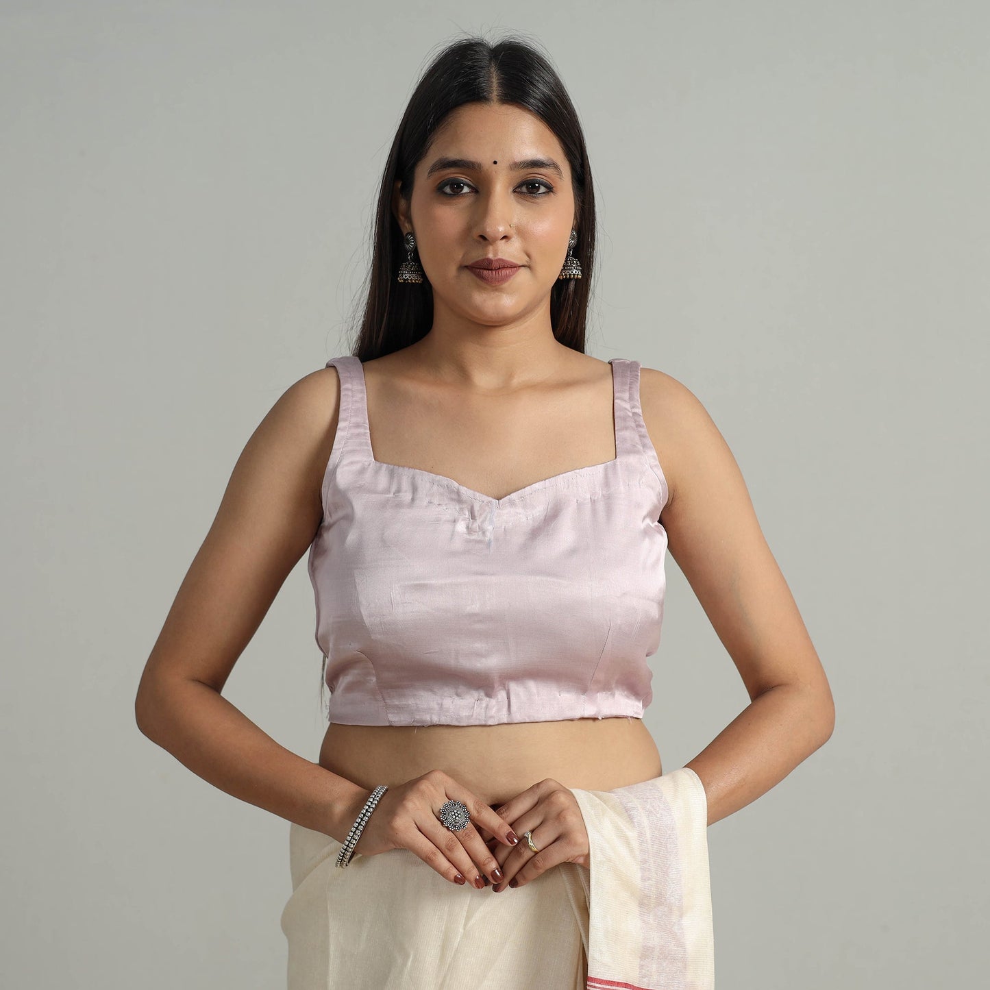 Buy Modal Silk Plain Stitched Blouse 10 Online at iTokri.com