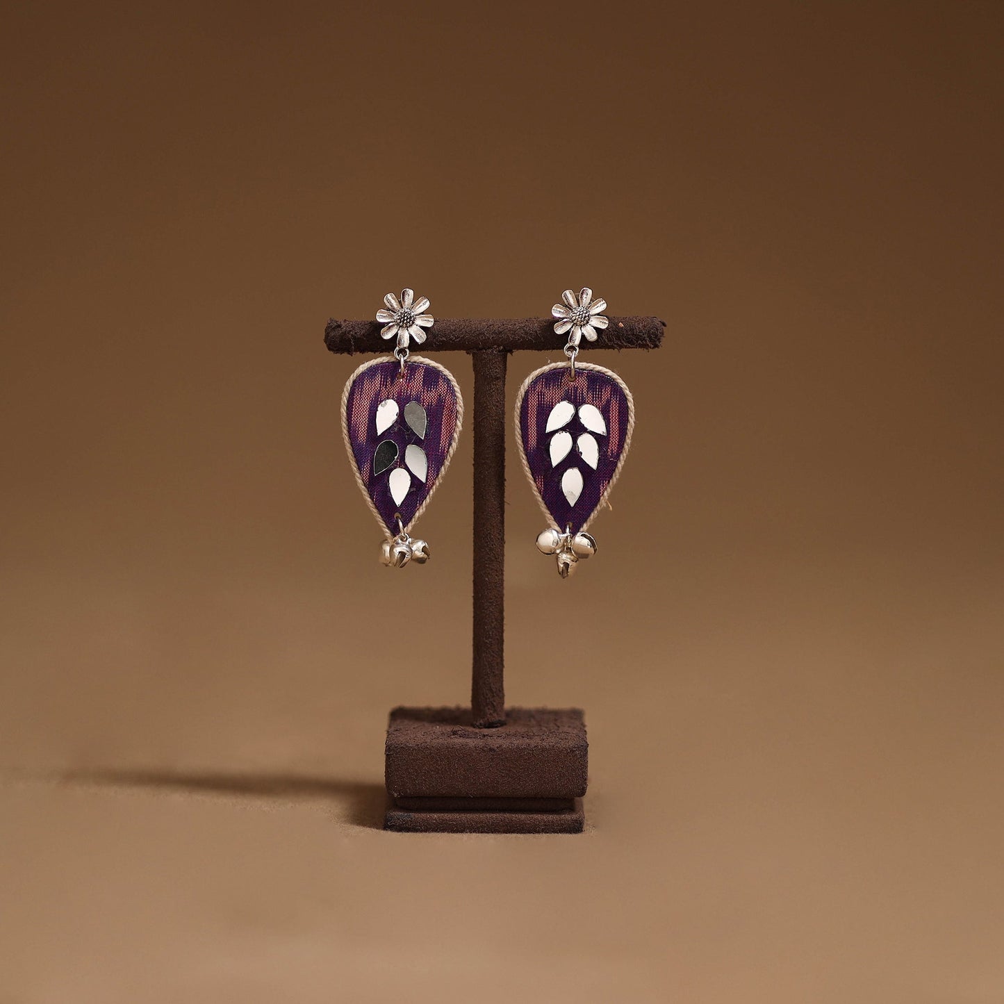 Naina mirror & ghungroo work gs fabart handmade earrings