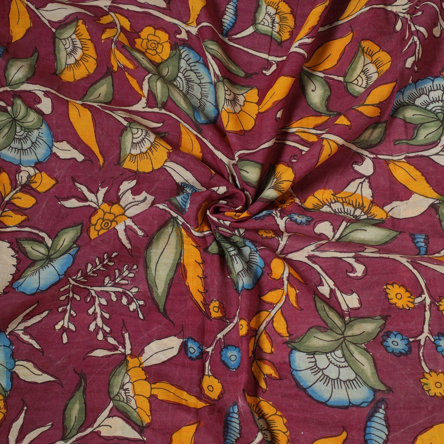 Natural dyed handloom chanderi silk handpainted