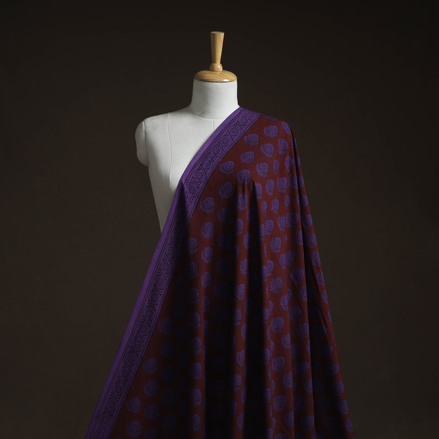 Natural dyed pure cotton hand block bagh print fabric 04
