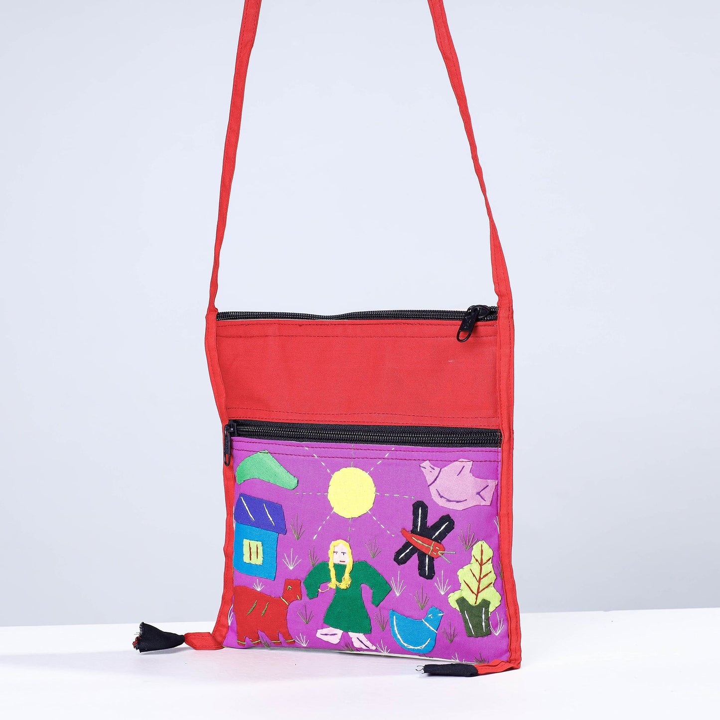 Pipli Applique Work Cotton Sling Bag Online at iTokri.com