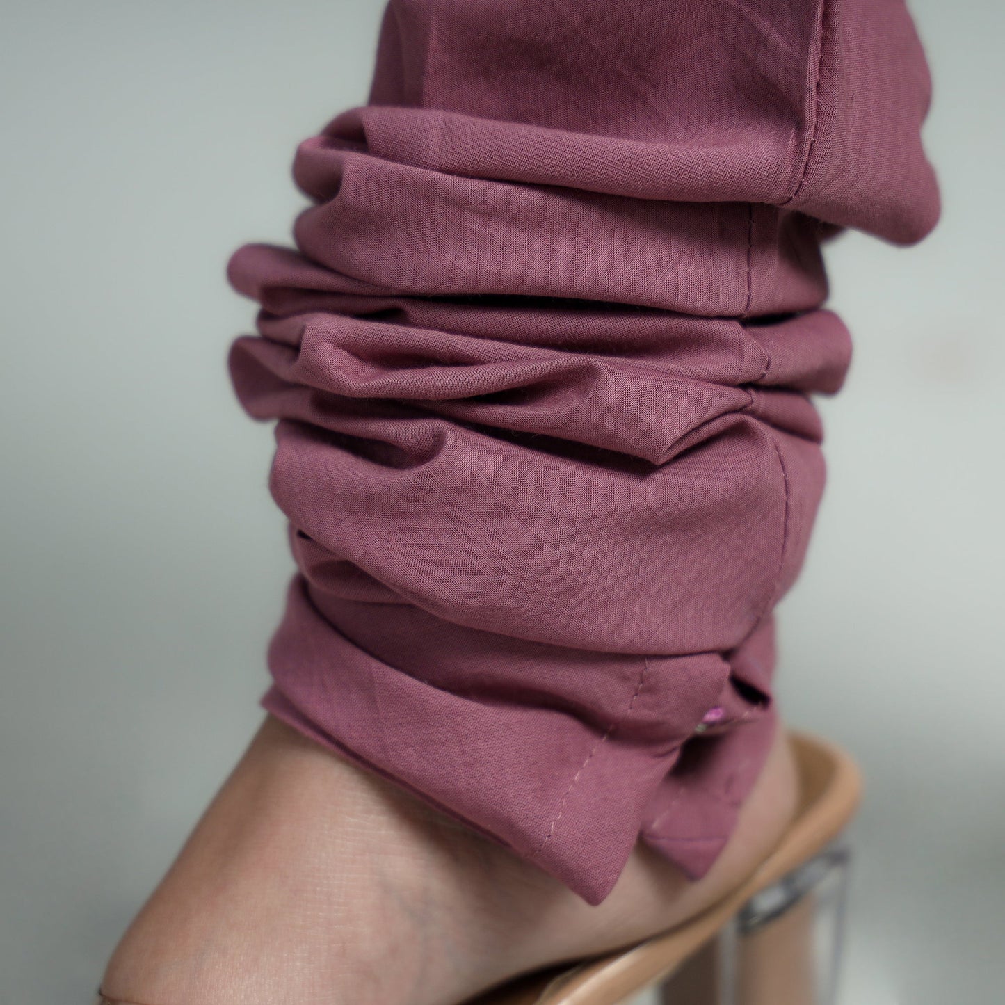 Purple - plain dyed cotton ankle length churidar