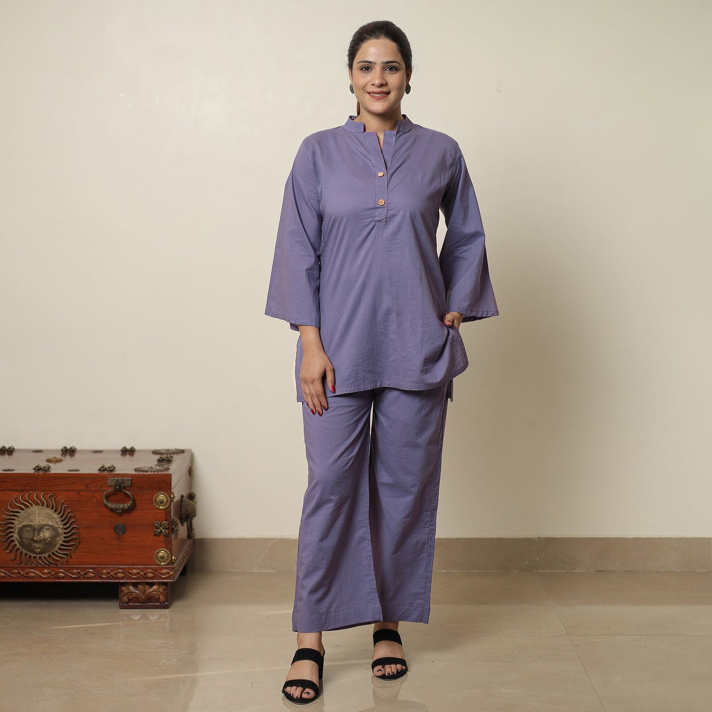 Plain Dyed Cotton Co-Ord Set 01