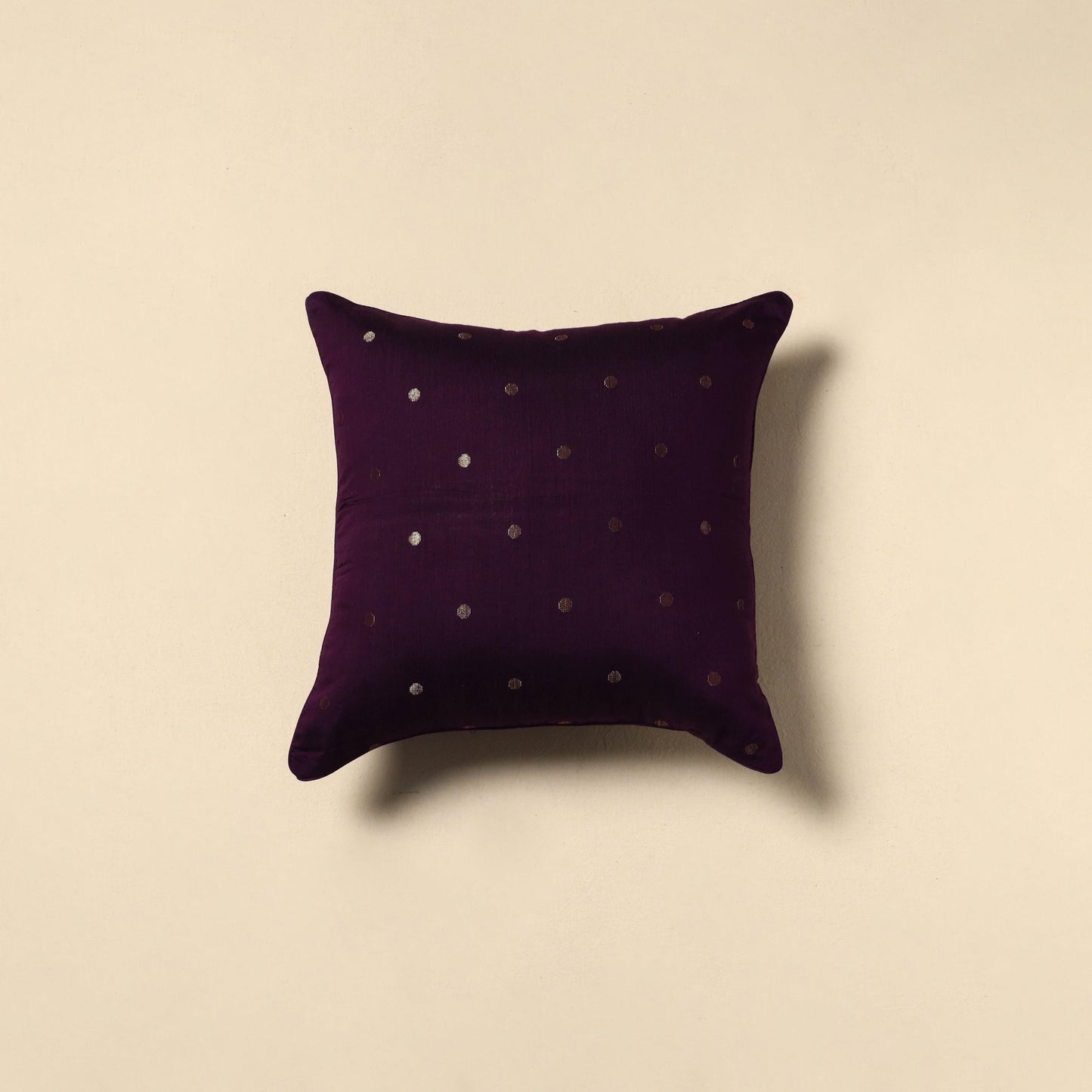 Plain zari buti cushion cover 61 - handcrafted