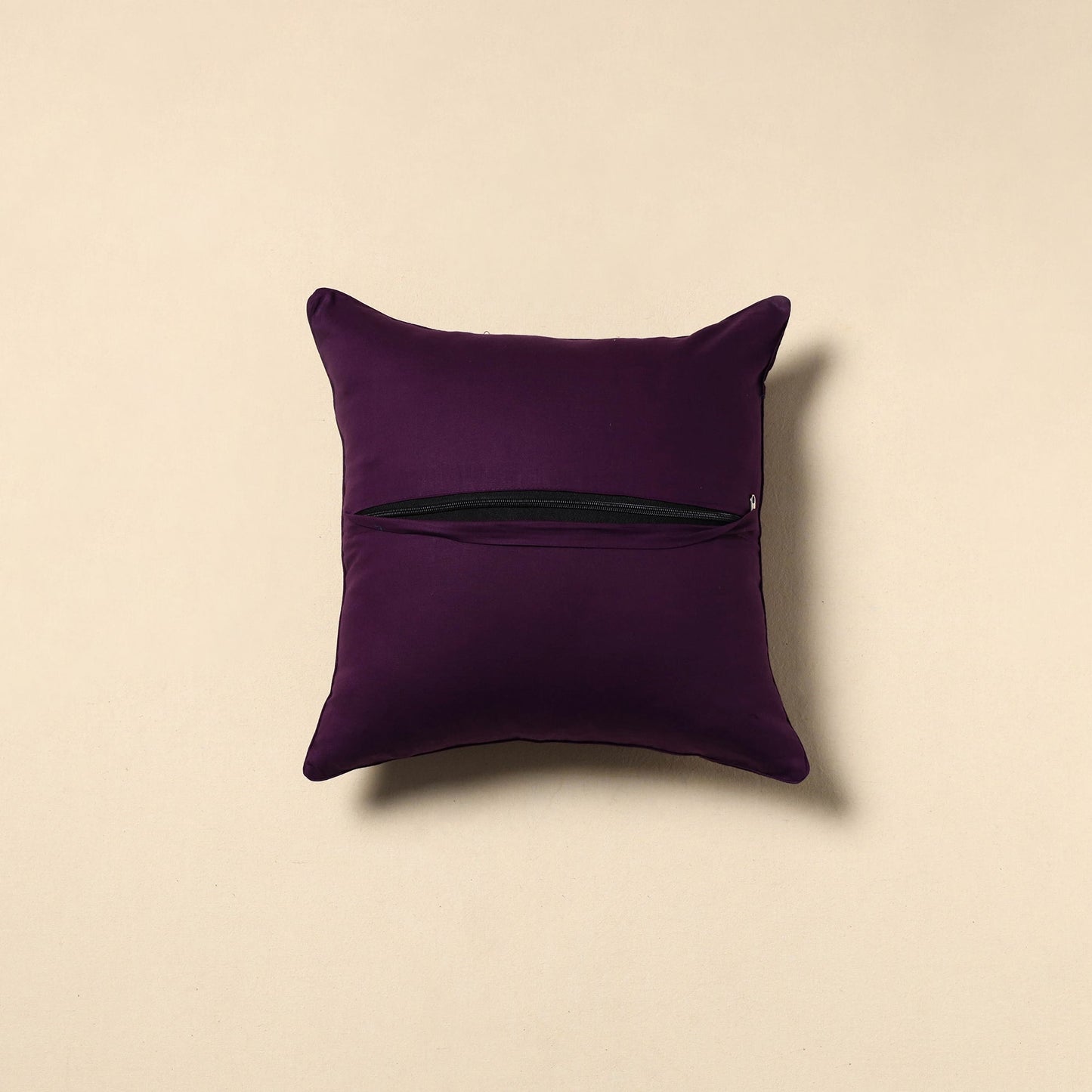 Plain zari buti cushion cover 61 - handcrafted