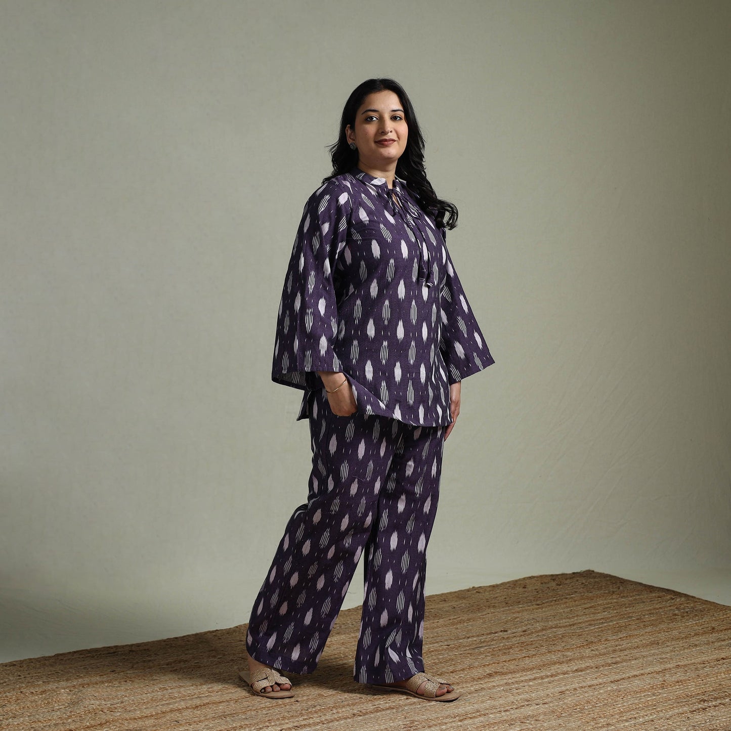 Pochampally ikat cotton co-ord set for women 16