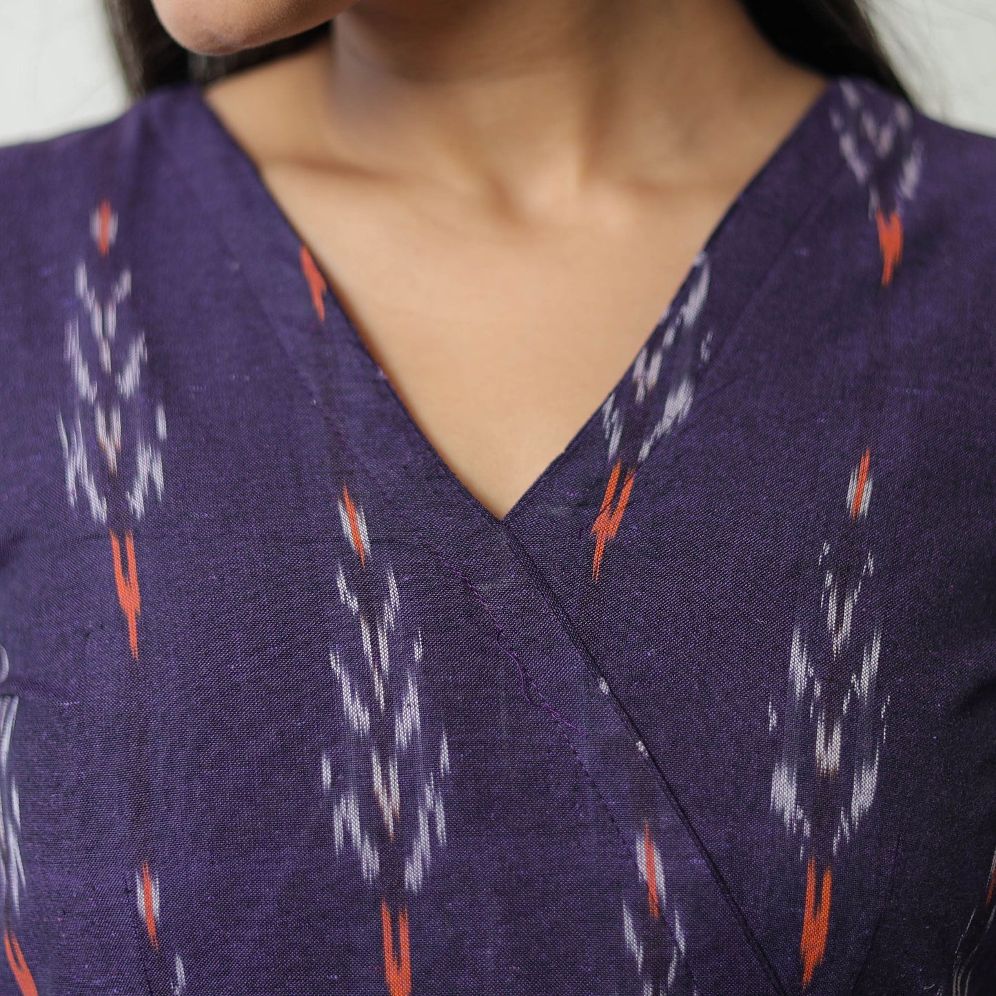 Buy Pochampally Ikat Weave Cotton A-Line Kurta 09 Online at iTokri.Com