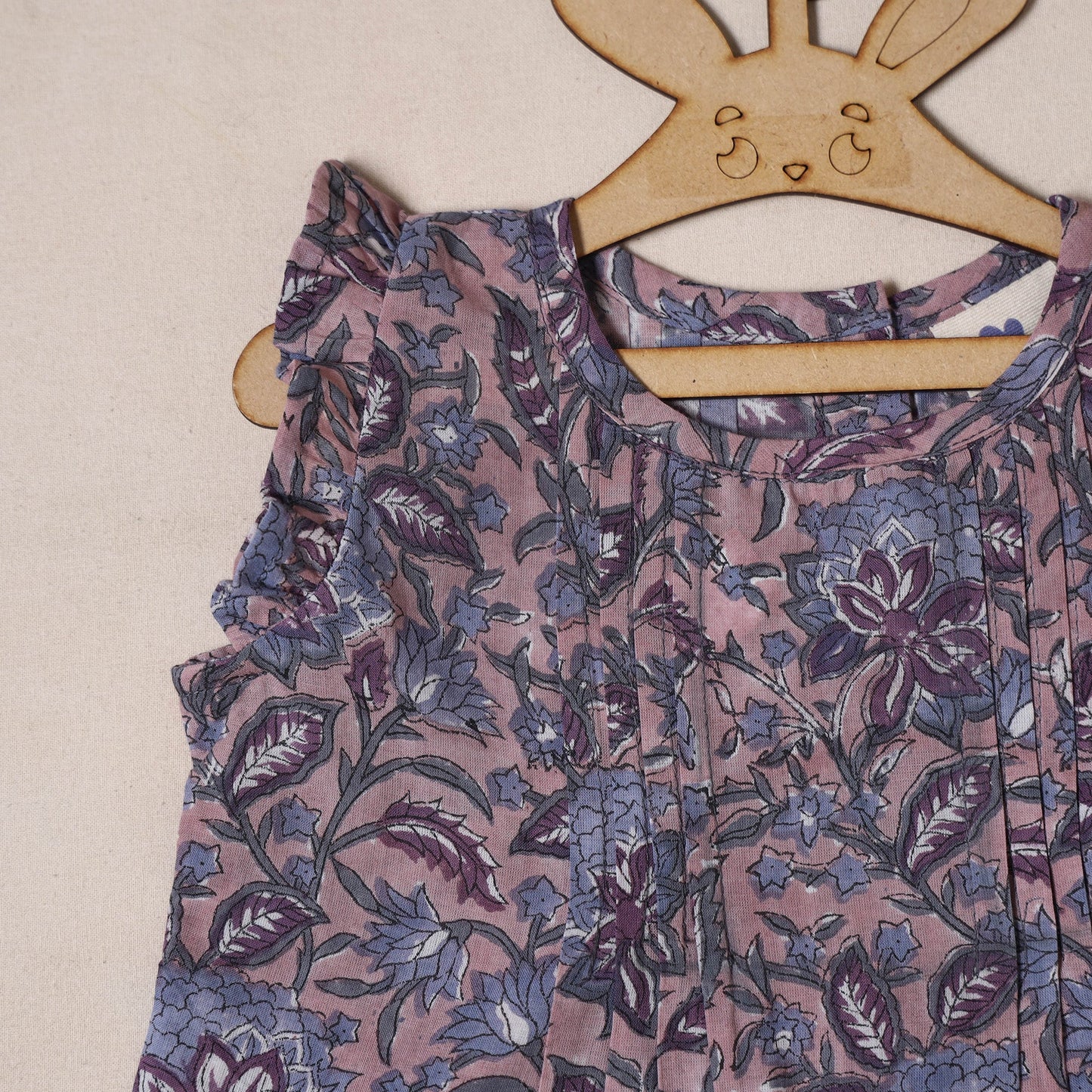 Purple - pure cotton baby girls floral top & shorts (6-12