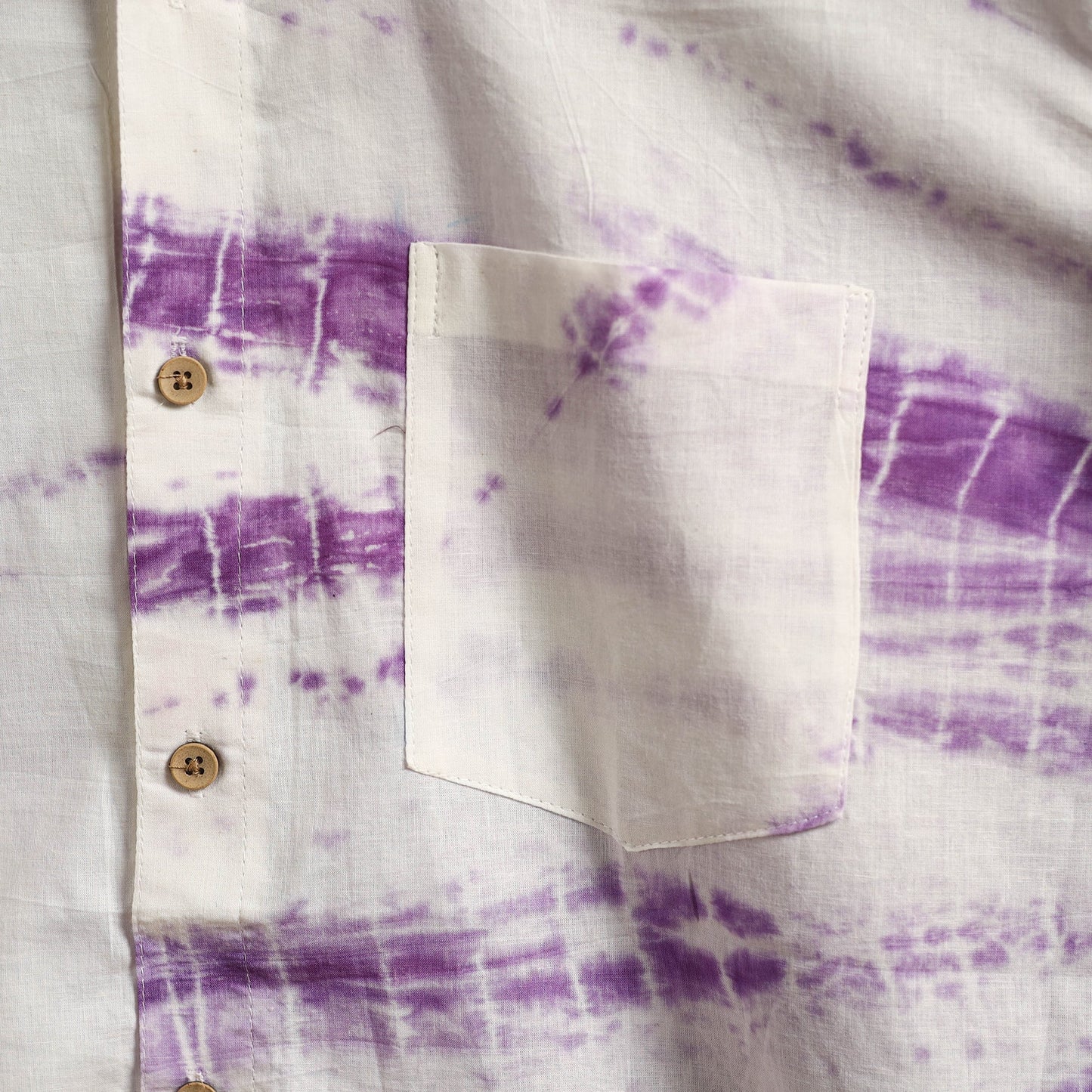Purple - pure cotton half sleeve tie-dye men shibori shirt