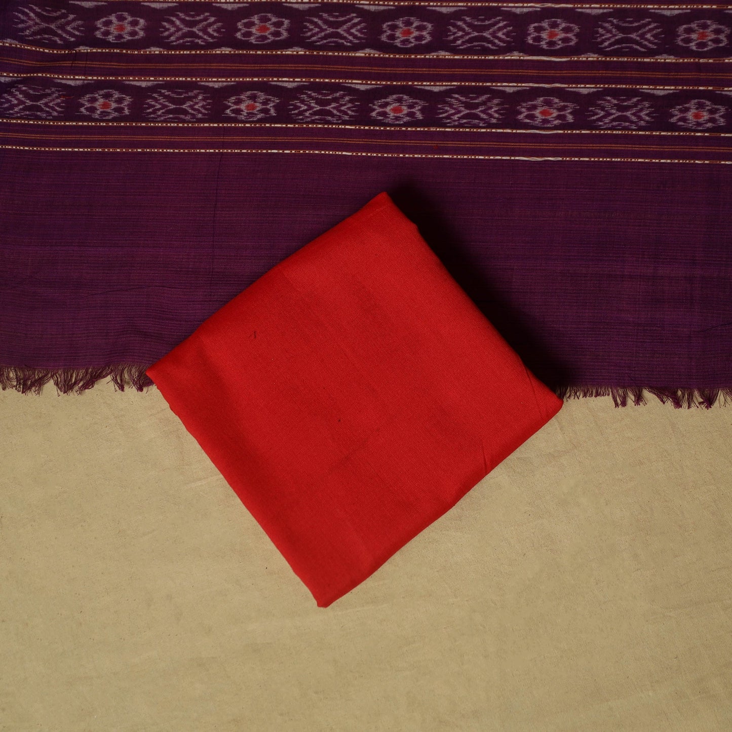Sambalpuri ikat handloom cotton 3pc unstitched dress