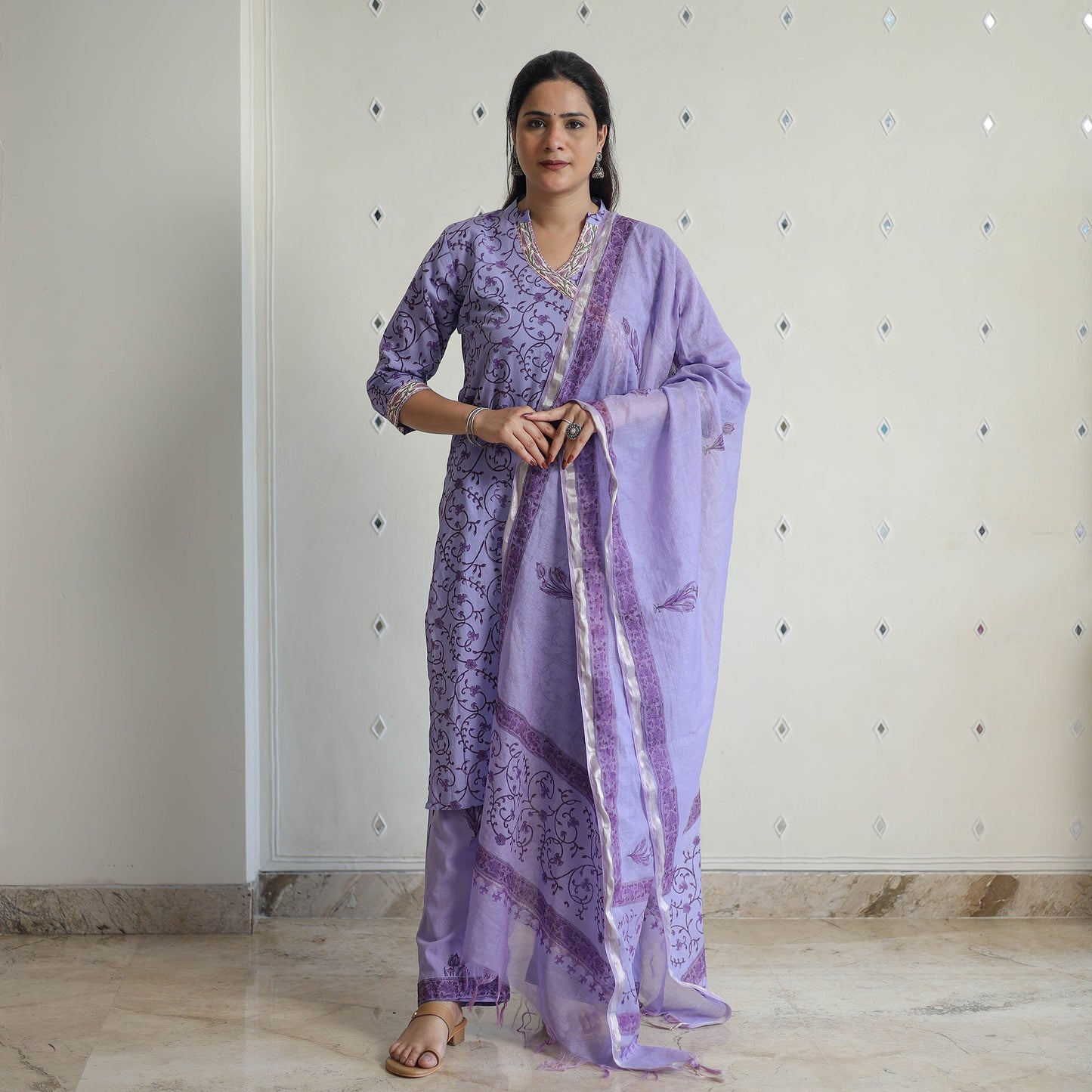 Buy Sanganeri Block Print Suit Set Shop Now Online in India