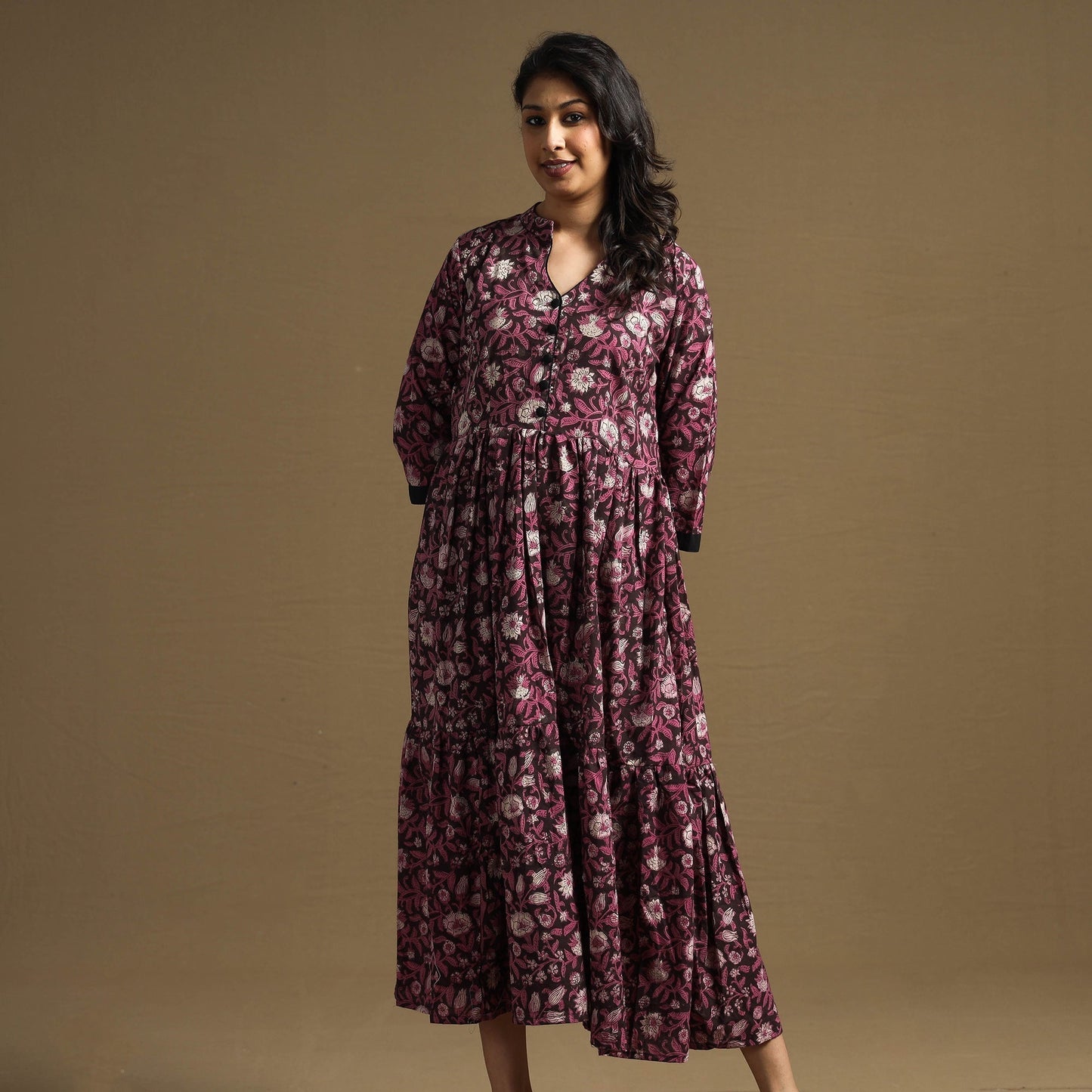 Buy Sanganeri Block Printed Cotton Flared Dress Online at iTokri.com