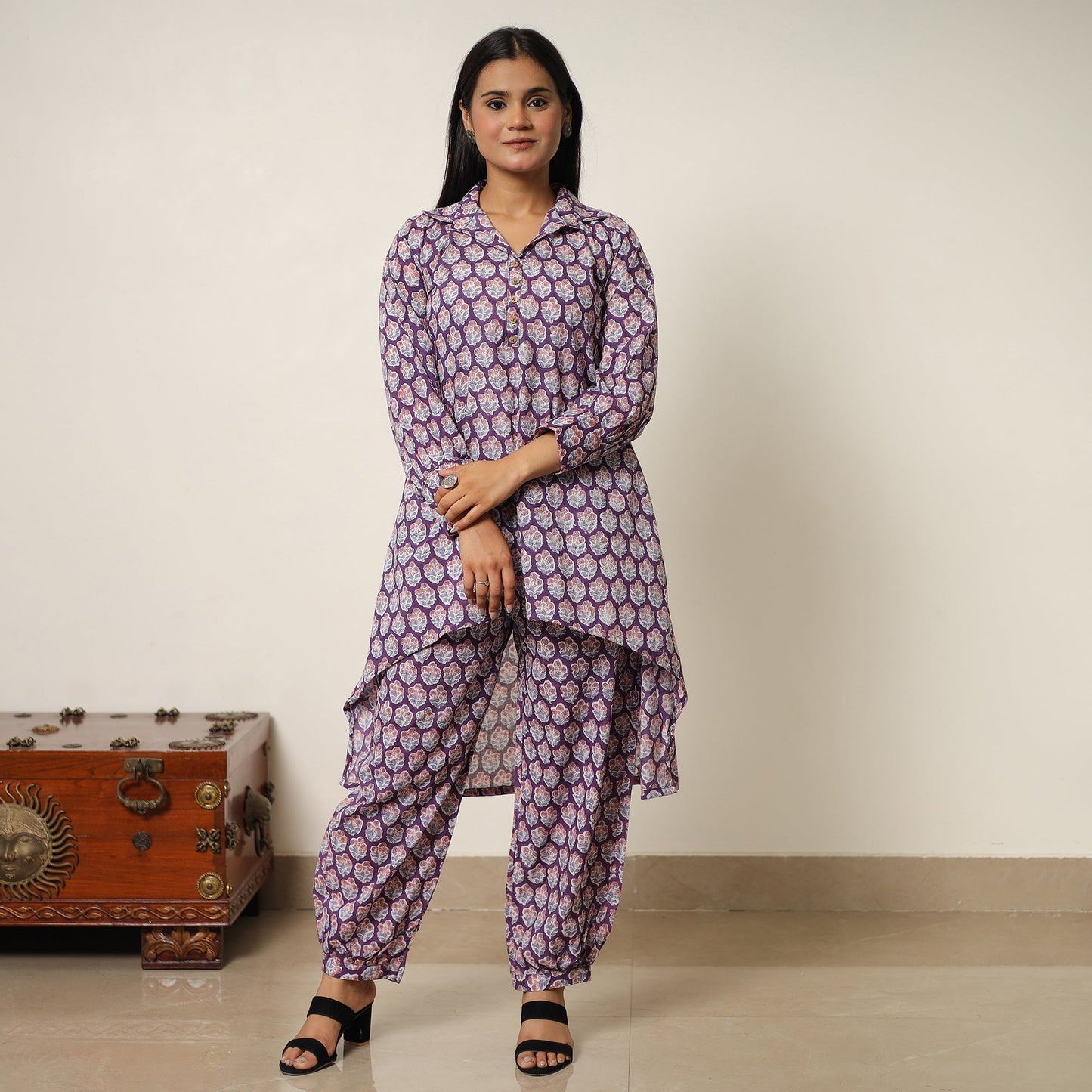 Sanganeri Block Printed Cotton Co-Ord Set 02 Online at iTokri.com