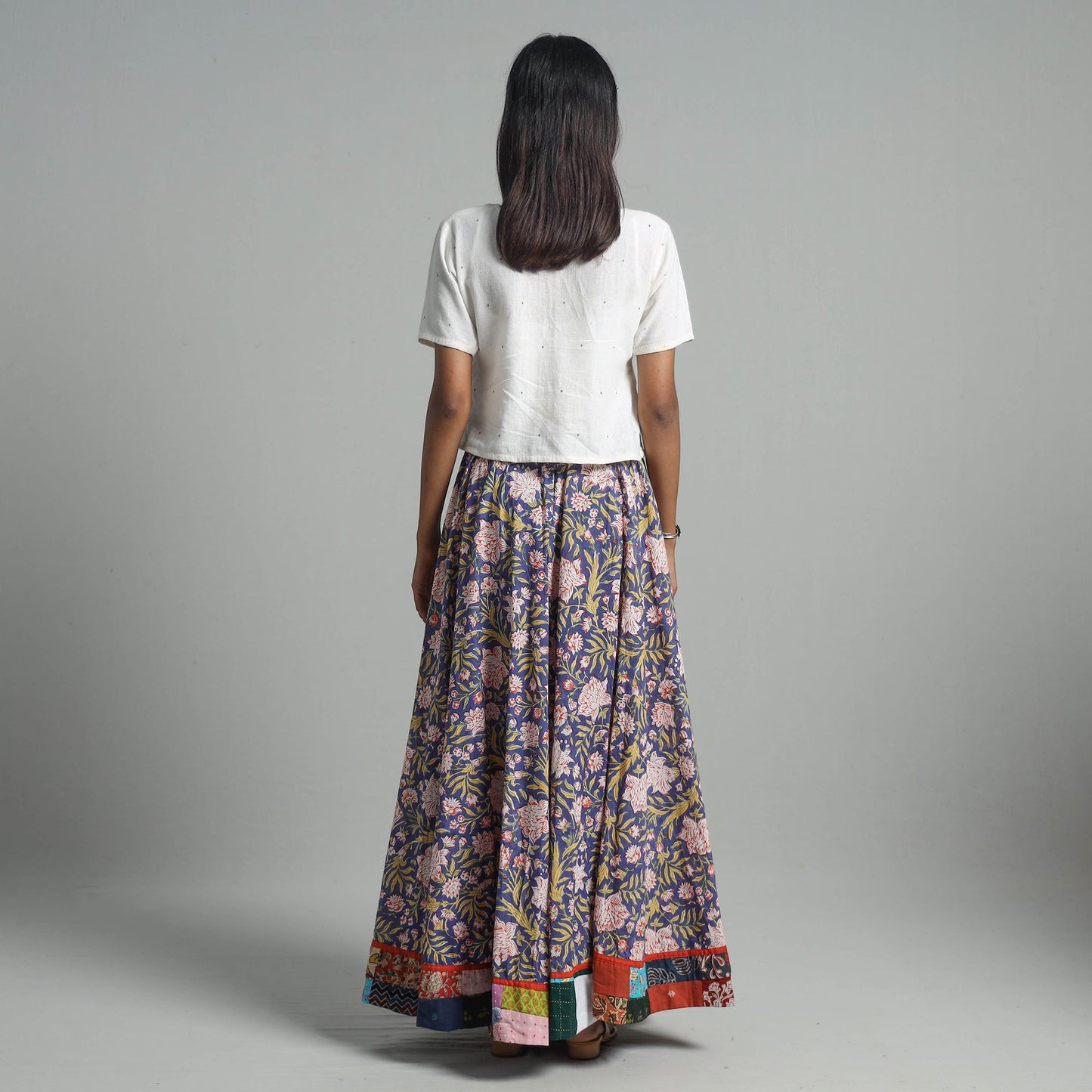 Sanganeri Block Print Cotton Long Skirt