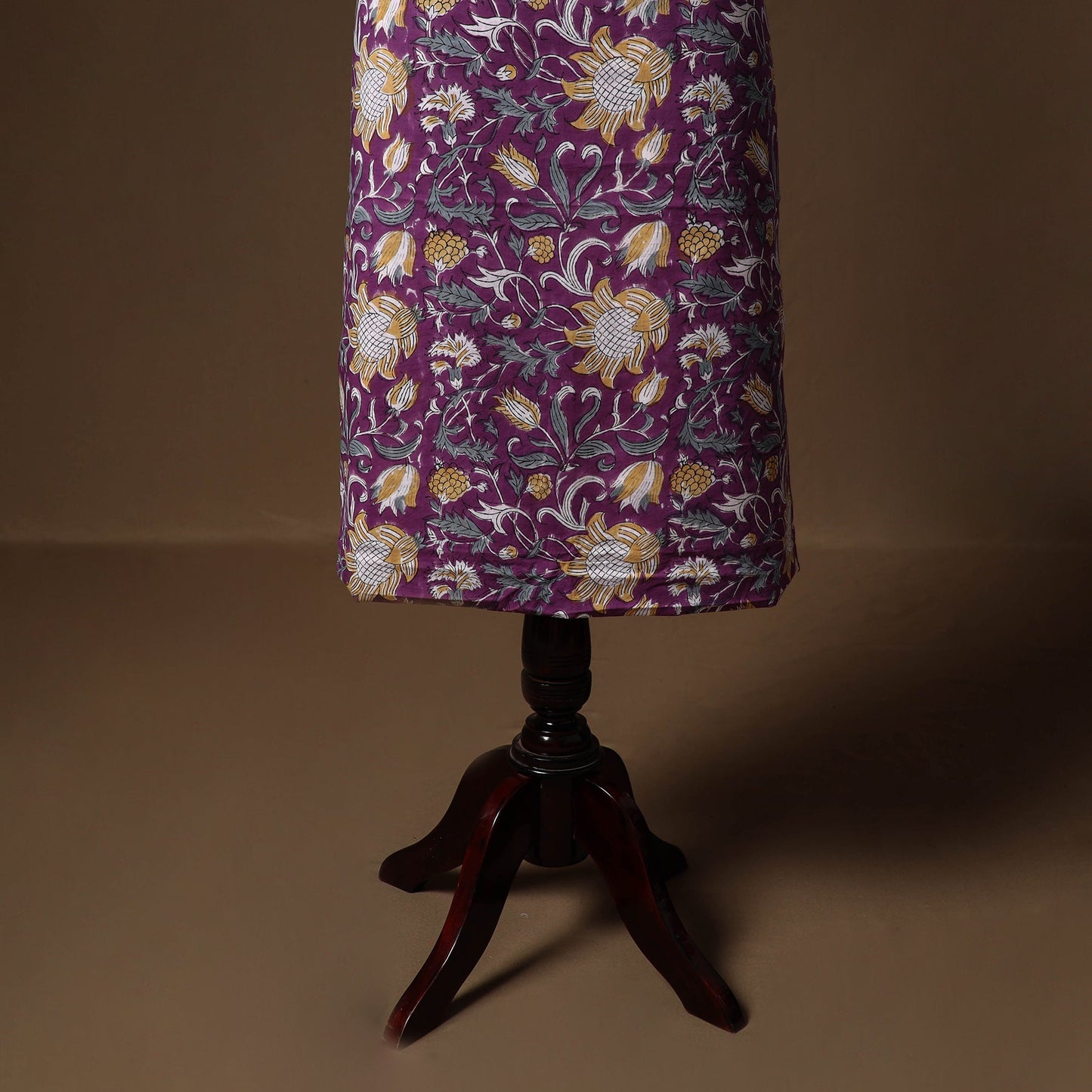 Purple - sanganeri hand block print cotton 2pc unstitched