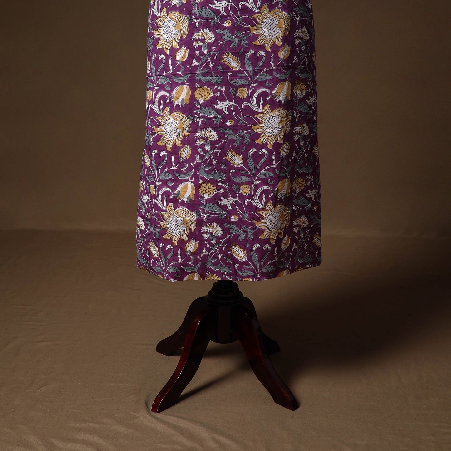 Purple - sanganeri hand block print cotton 2pc unstitched