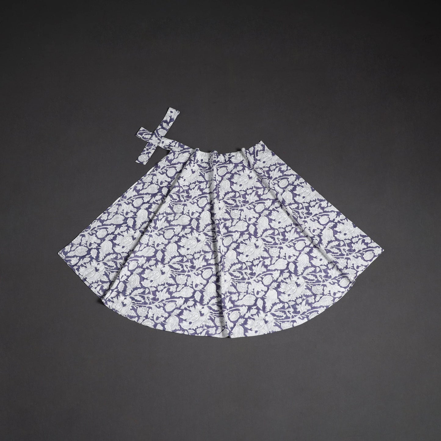 Sanganeri hand cotton wrap around skirt 44 - handcrafted