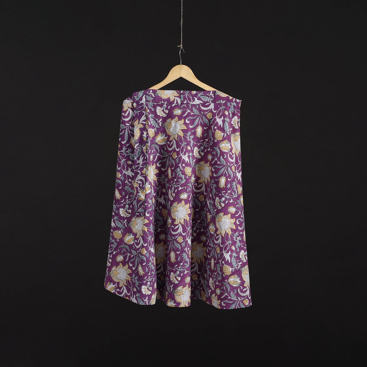 Sanganeri hand cotton wrap around skirt 63 - handcrafted