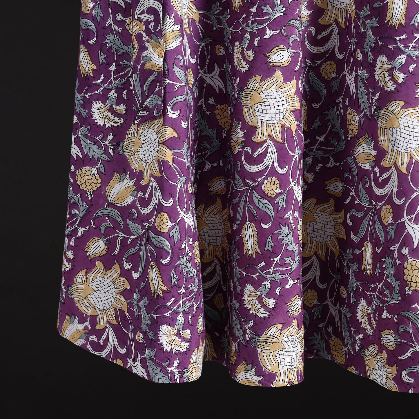 Sanganeri hand cotton wrap around skirt 63 - handcrafted