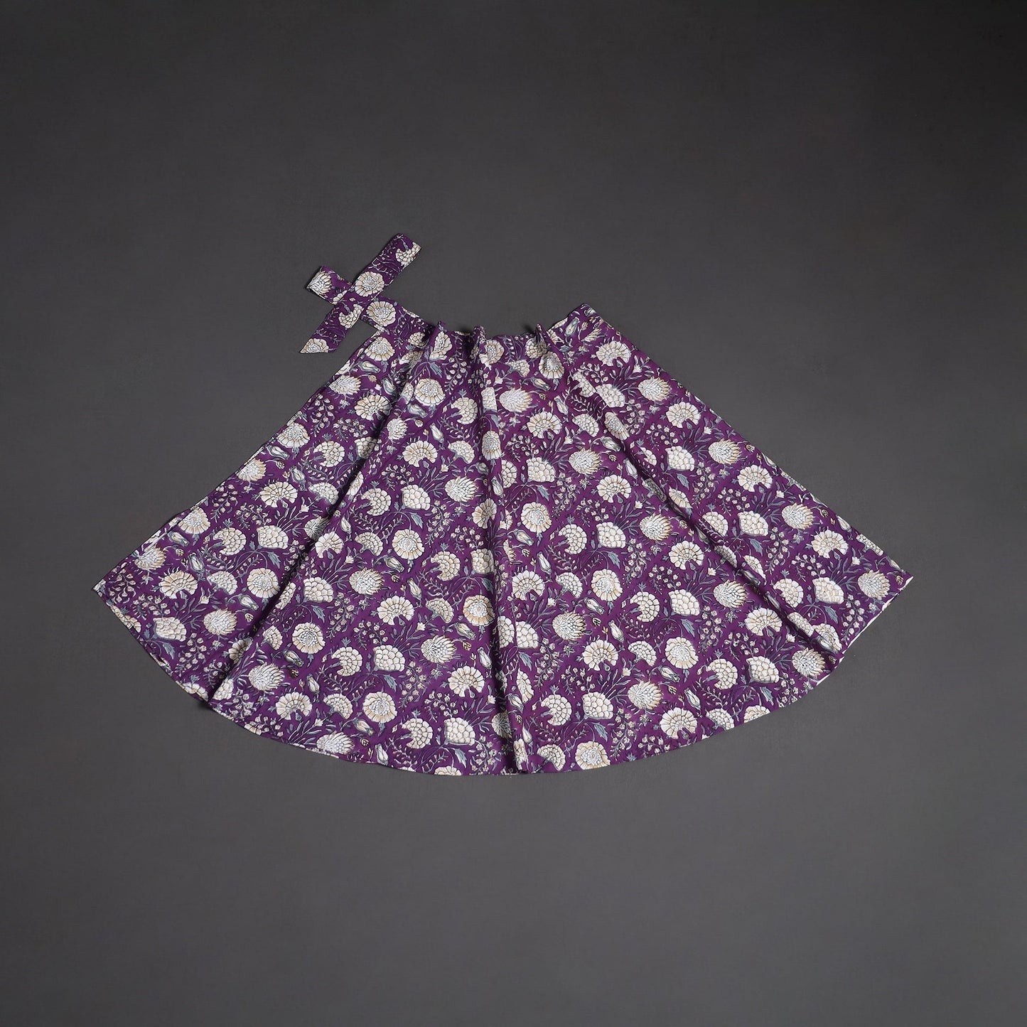 Sanganeri hand cotton wrap around skirt 64 - handcrafted