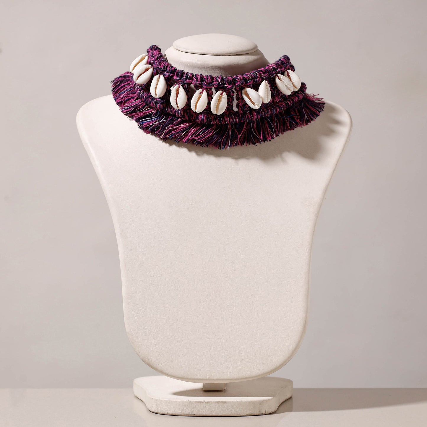 Thread & Seashell Work Handmade Macrame Choker Necklace