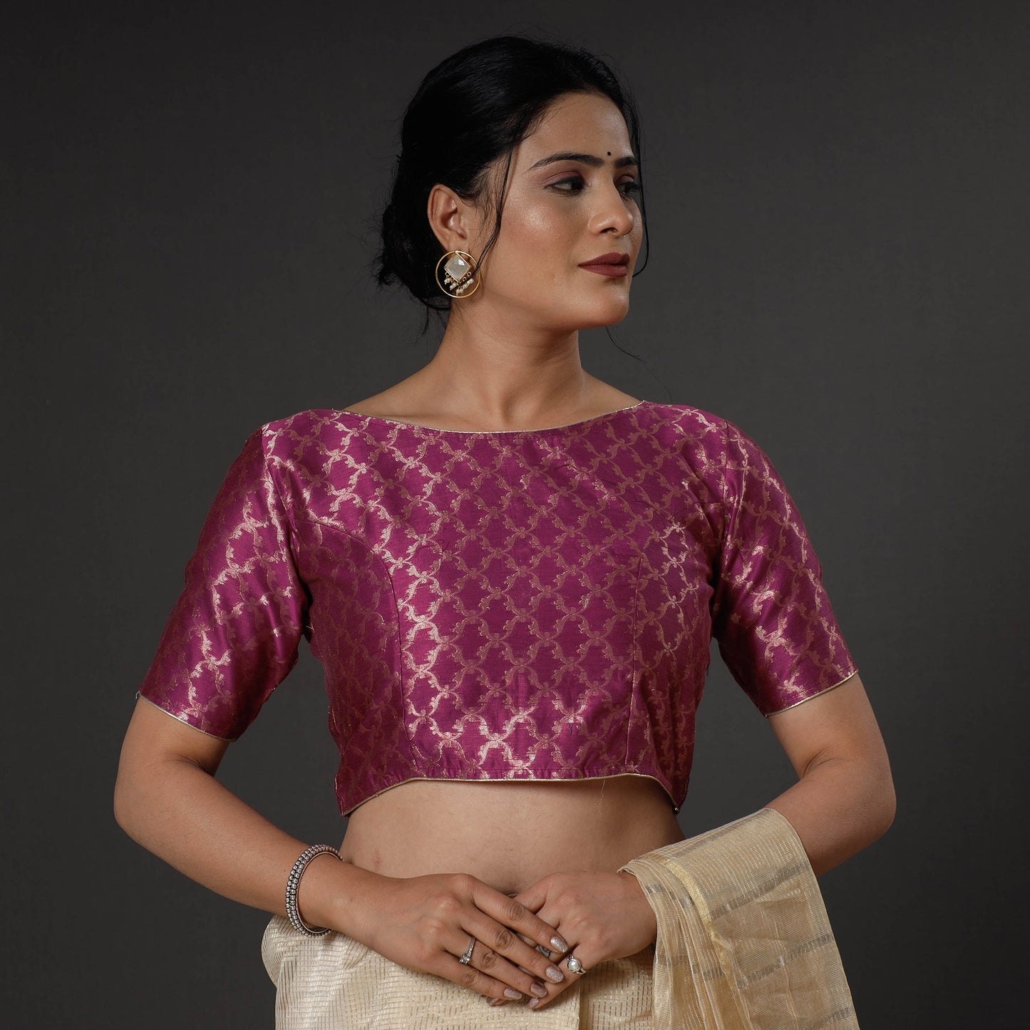 banarsi silk stotched blouse