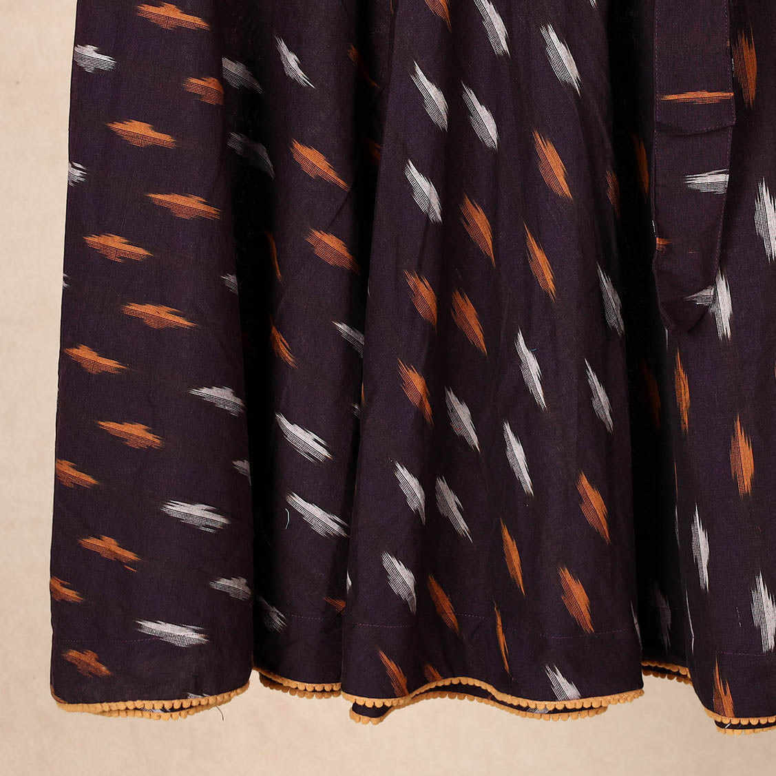 Purple Wrap Around Cotton Pochampally Ikat Skirt