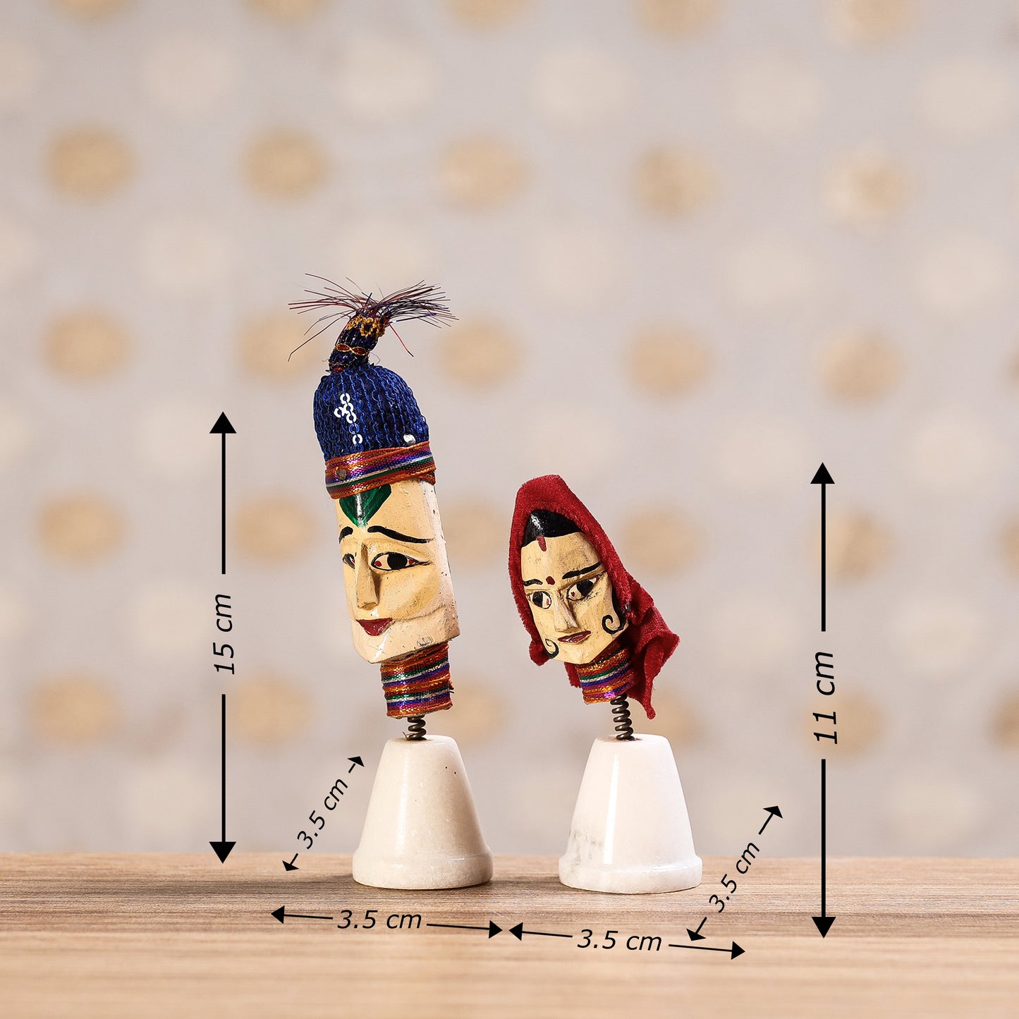 Rajasthani Bobble Head Handmade Puppet / Kathputli