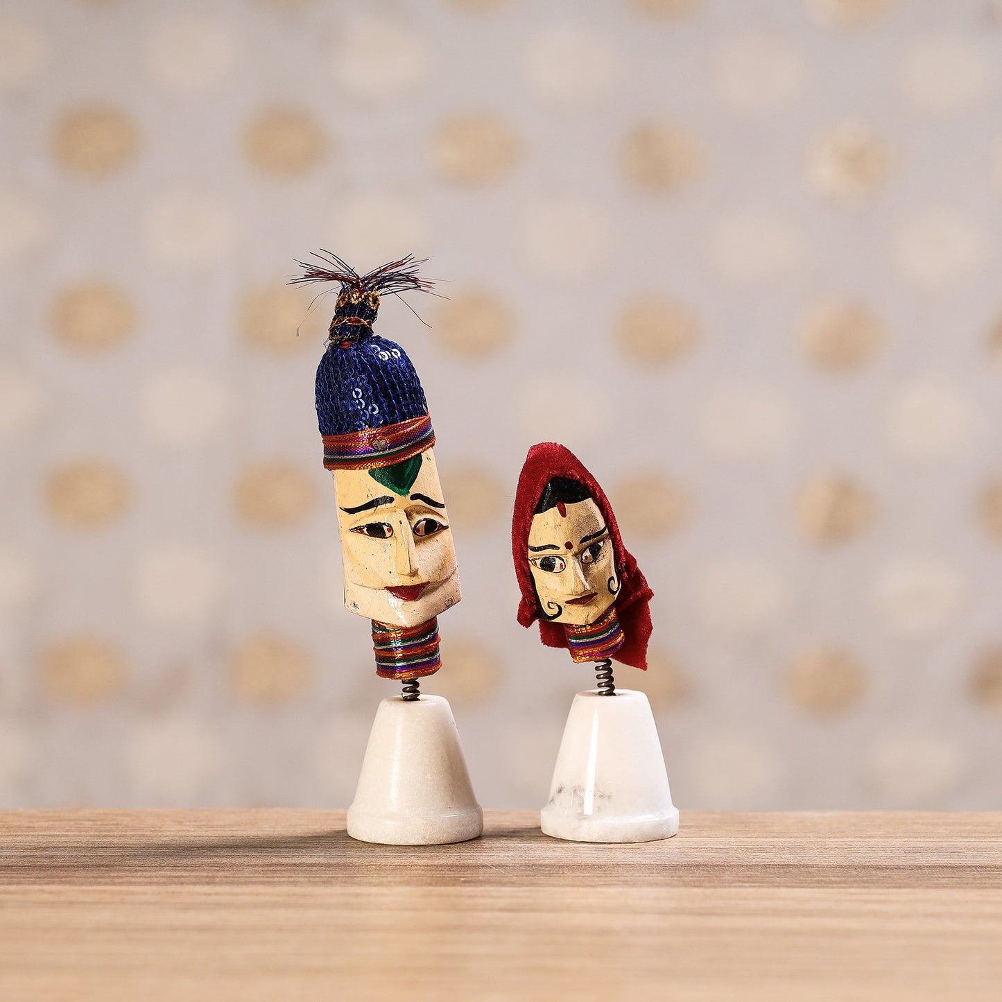 Rajasthani Bobble Head Handmade Puppet / Kathputli