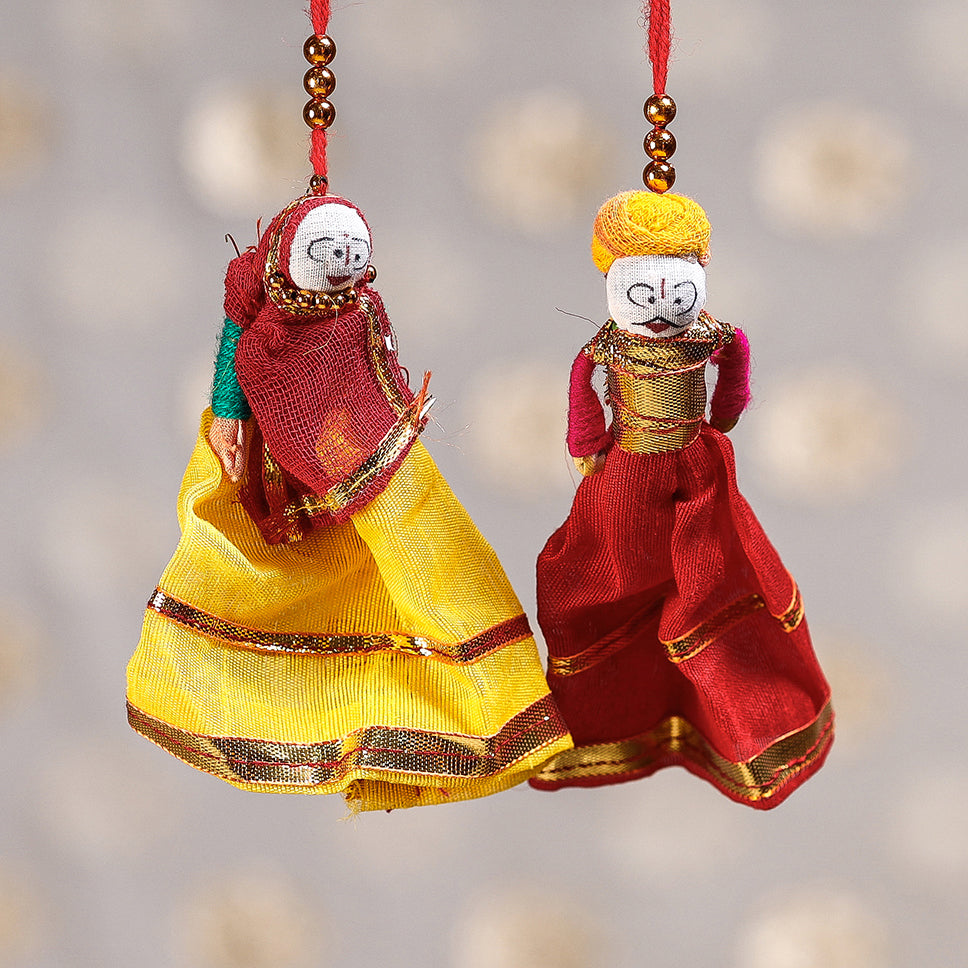 Rajasthani Couple Handmade Hanging / Kathputli