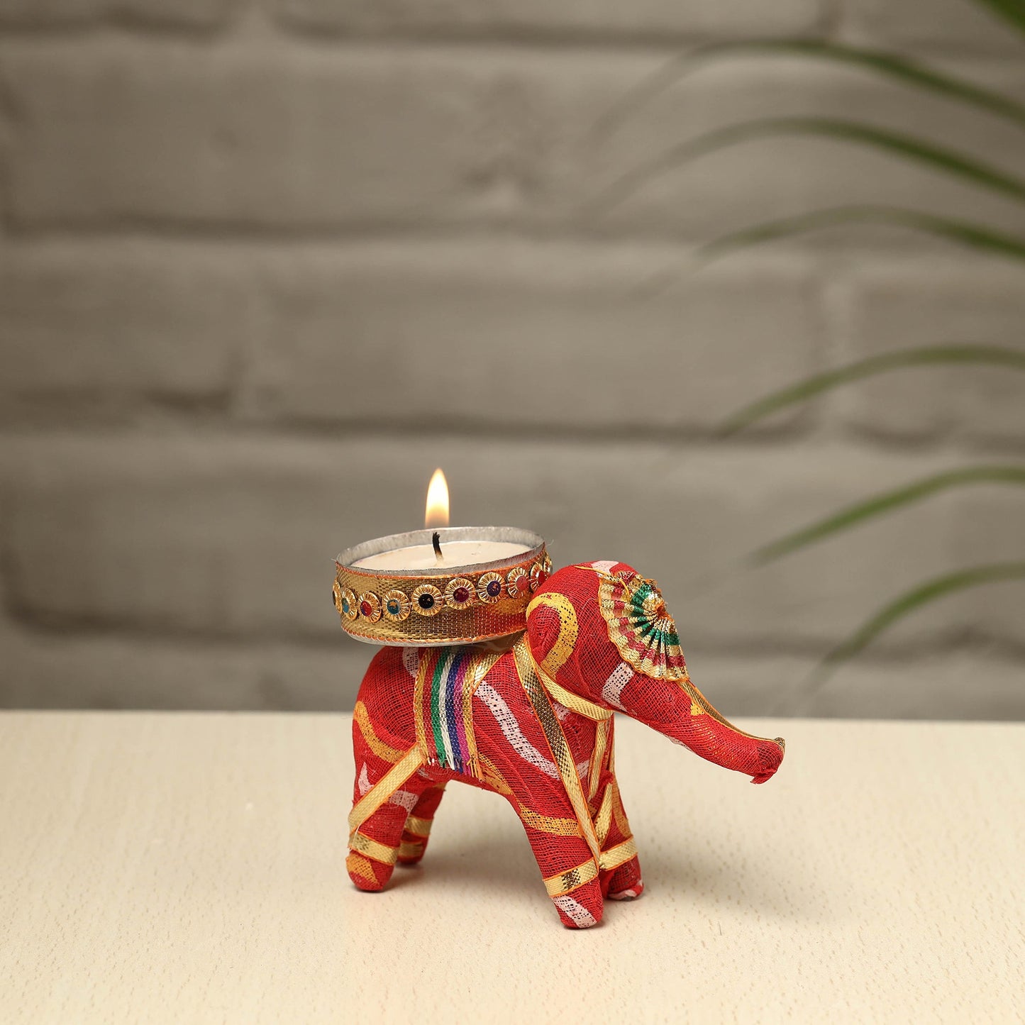 Rajasthani Elephant Handmade Tealight Candle Holder