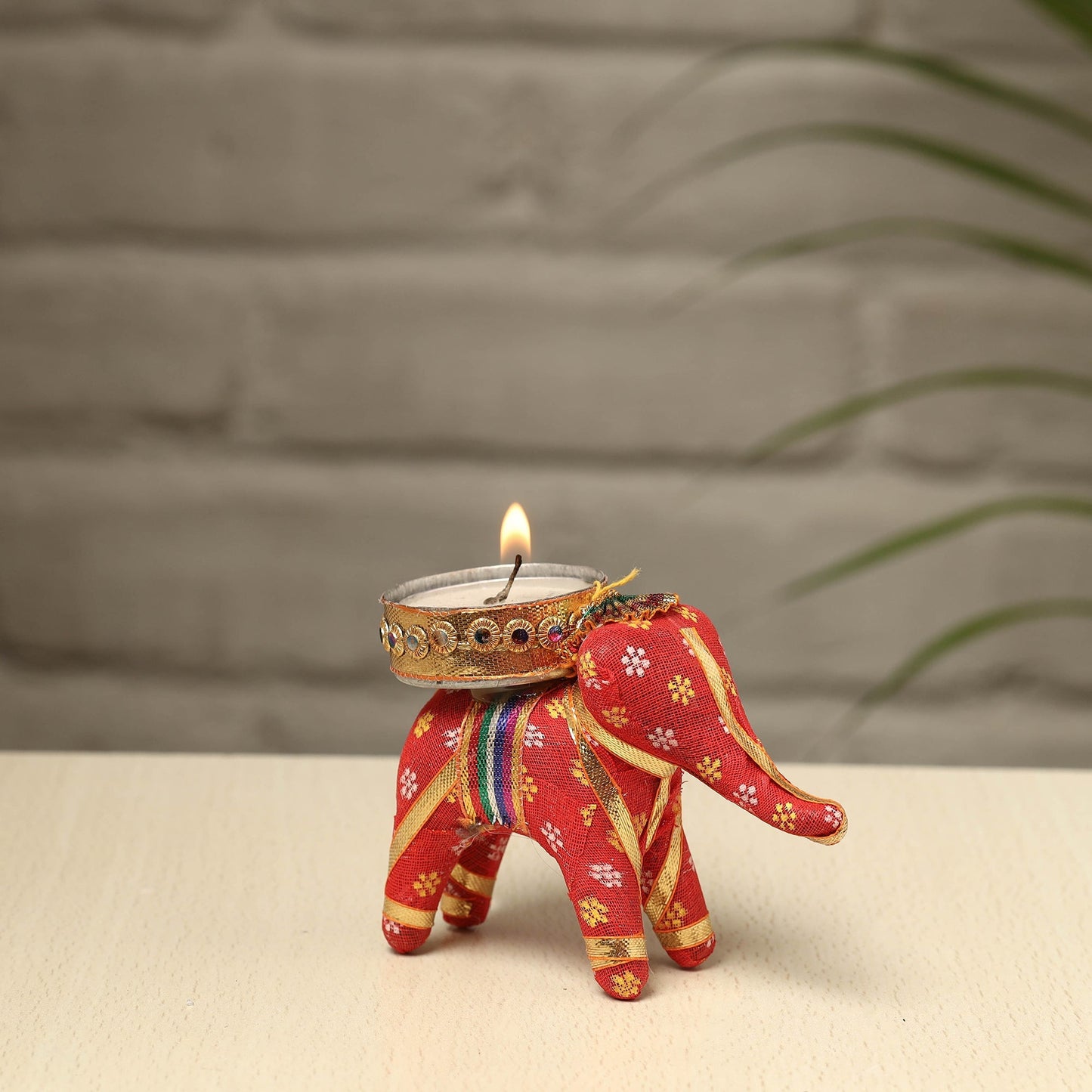 Rajasthani Elephant Handmade Tealight Candle Holder