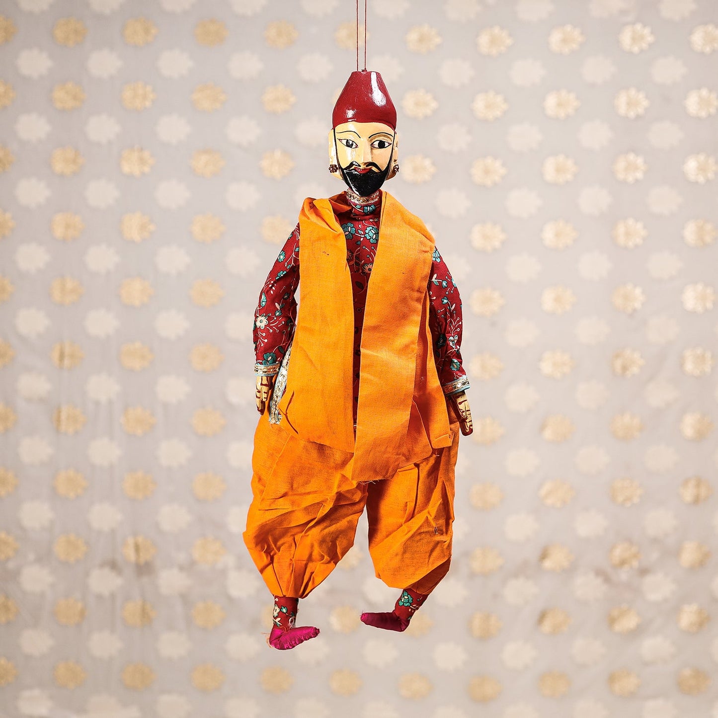 Rajasthani Dancing men Handmade Puppet / Kathputli