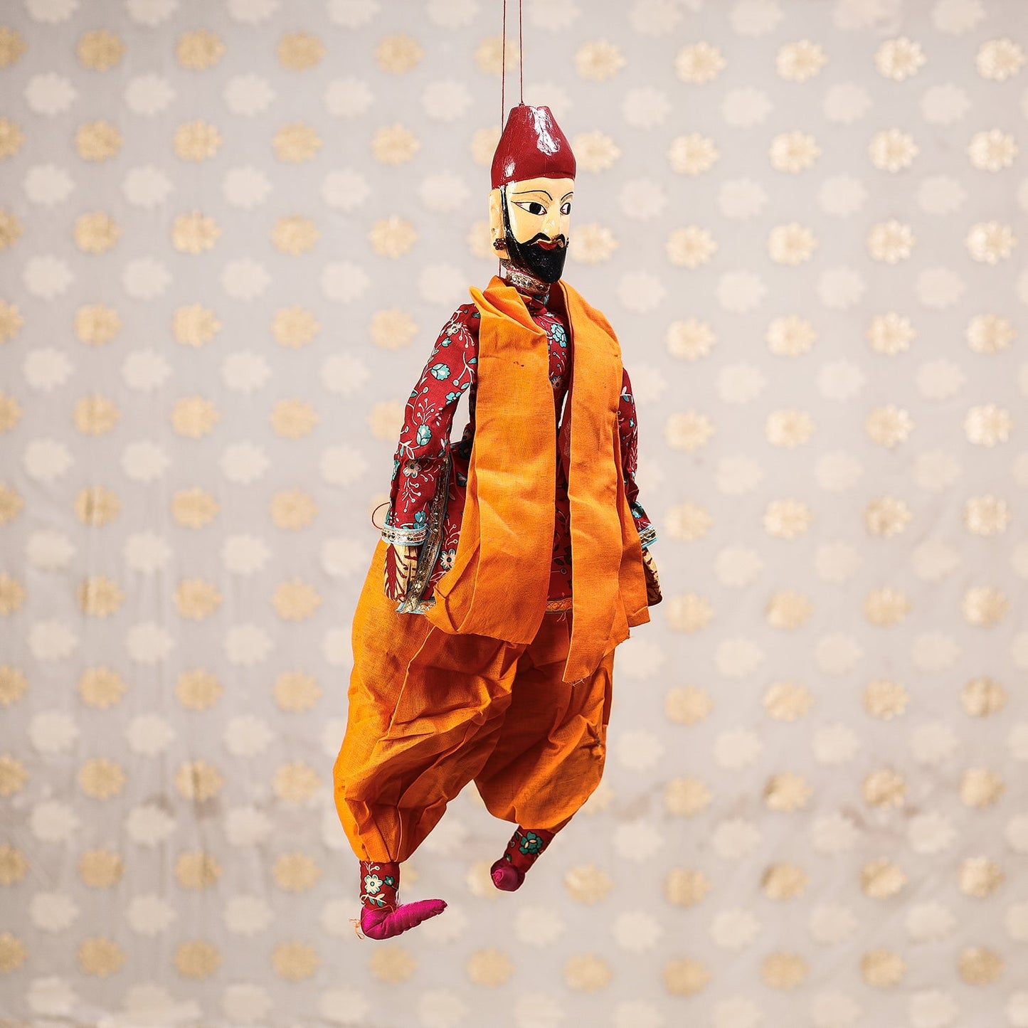 Rajasthani Dancing men Handmade Puppet / Kathputli