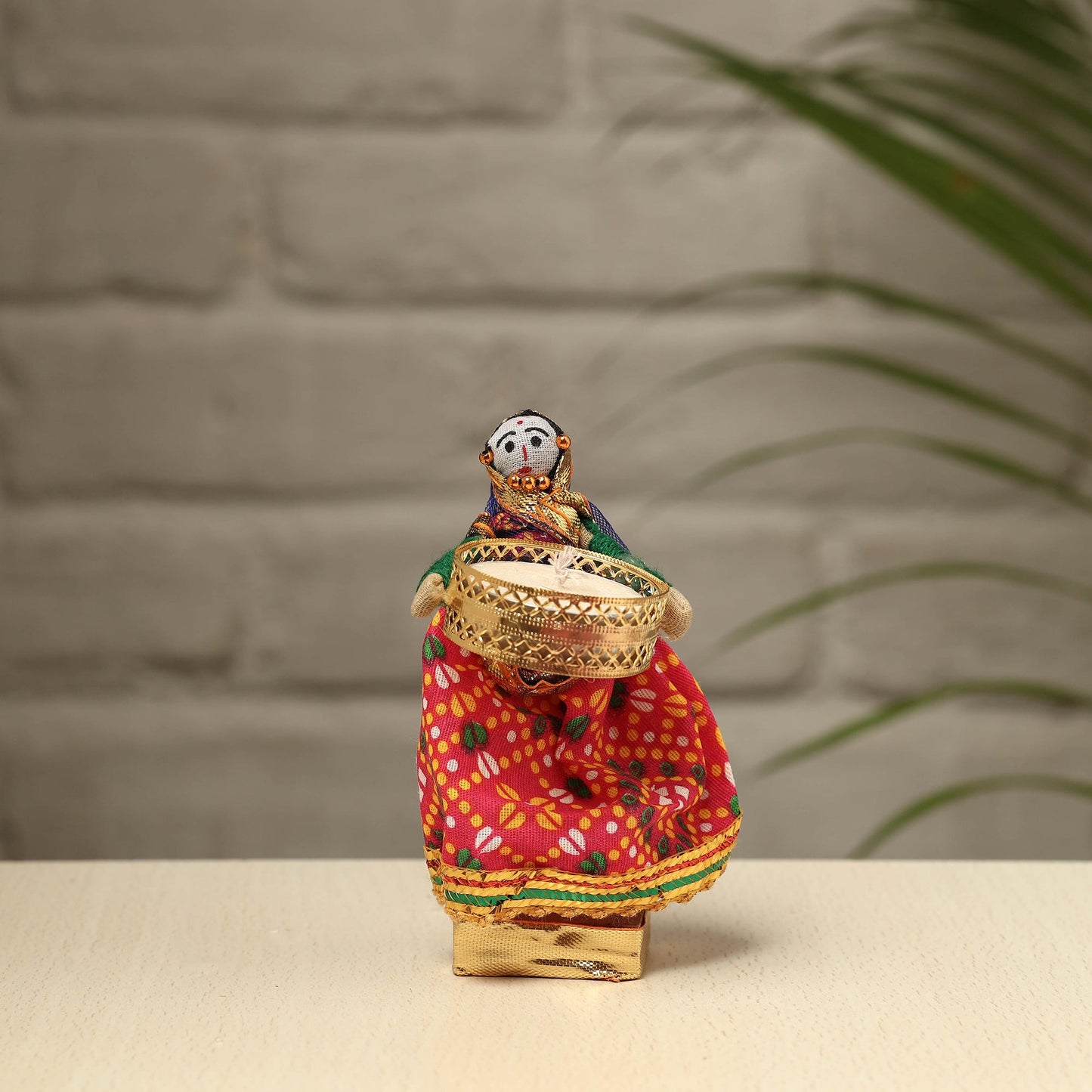 Rajasthani Puppet Couple Handmade Tealight Candle Holders (Set of 2)