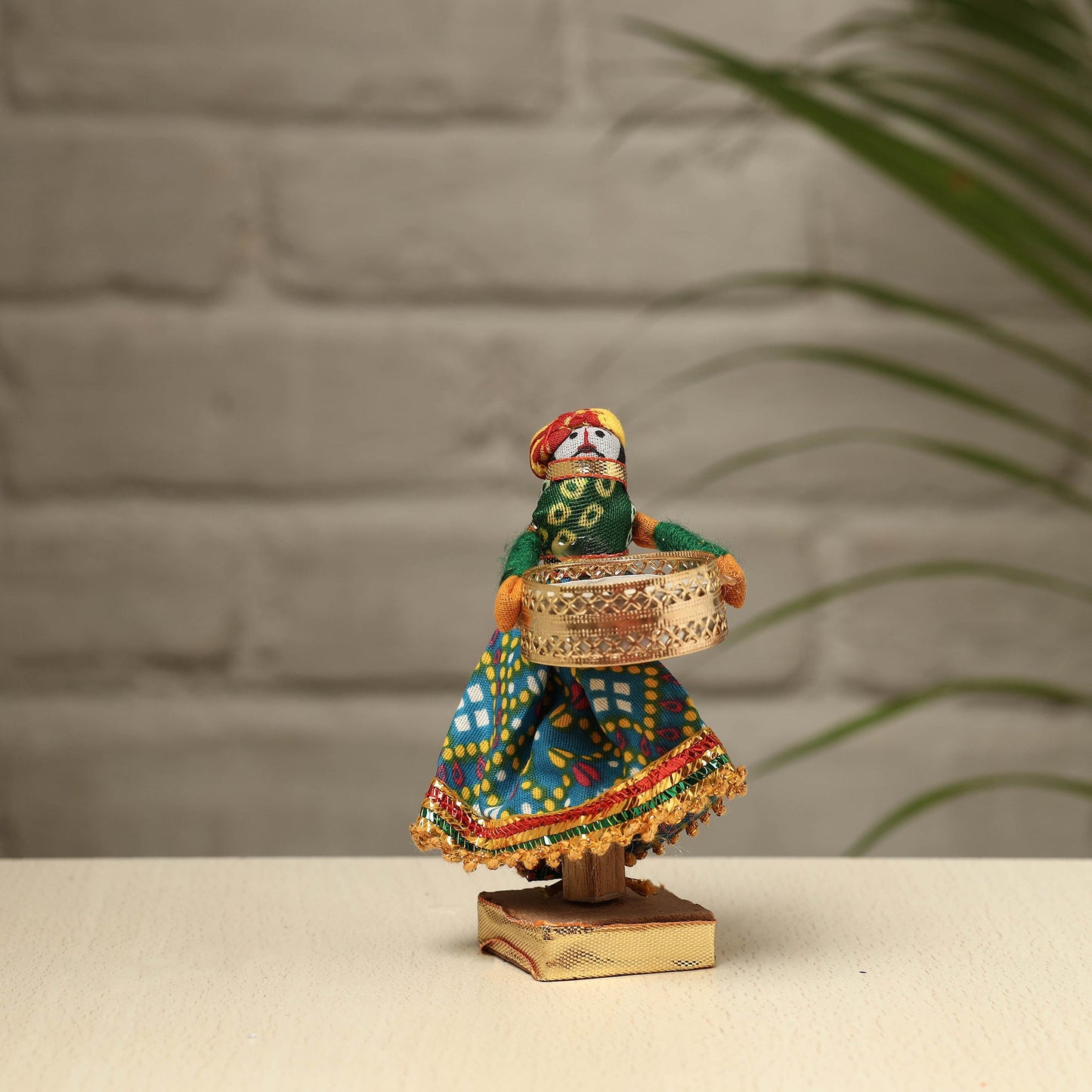 Rajasthani Puppet Couple Handmade Tealight Candle Holders (Set of 2)