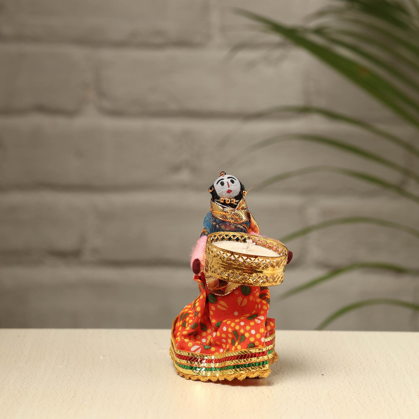 Rajasthani Puppet Couple Handmade Tealight Candle Holders (Set of 2)