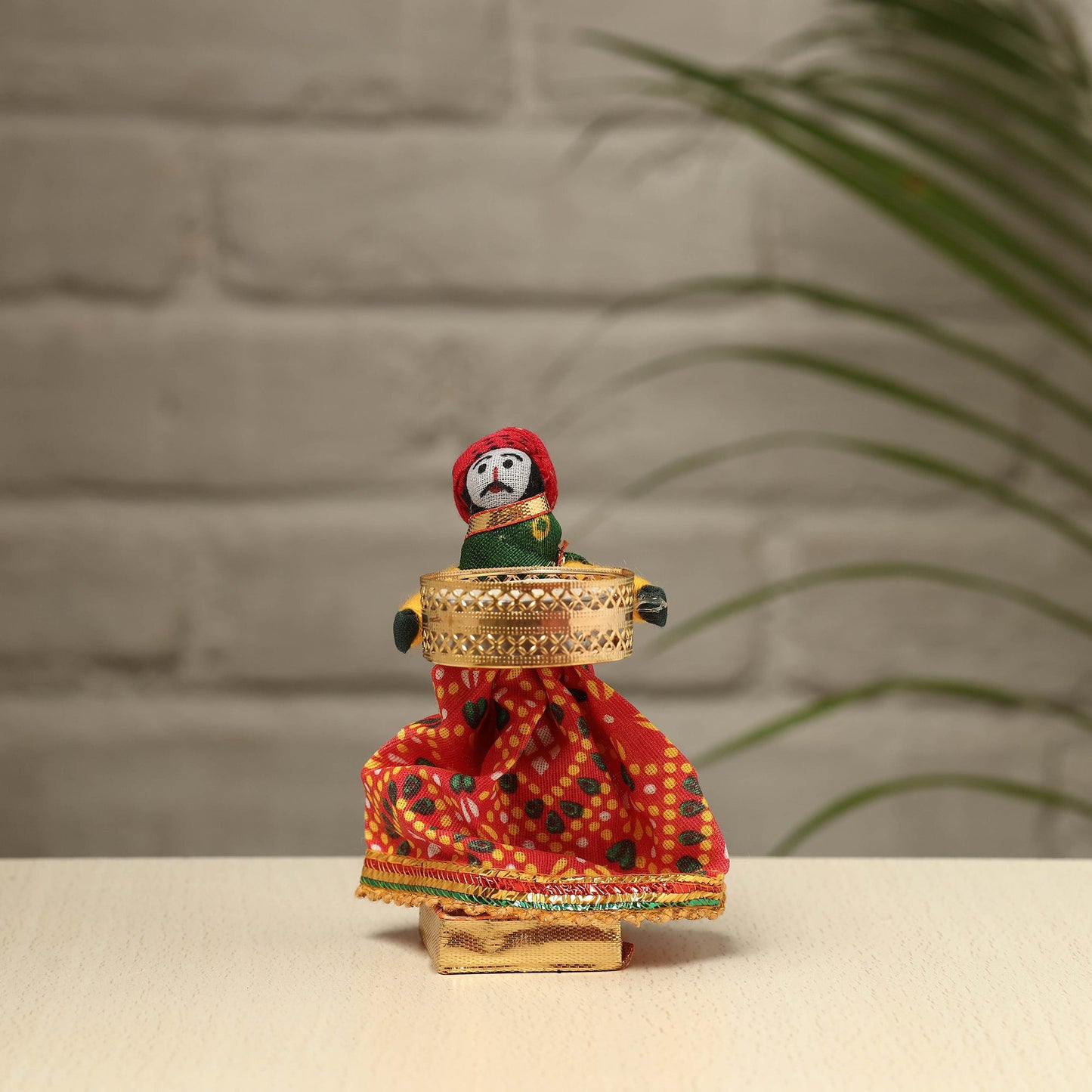 Rajasthani Puppet Couple Handmade Tealight Candle Holders (Set of 2)