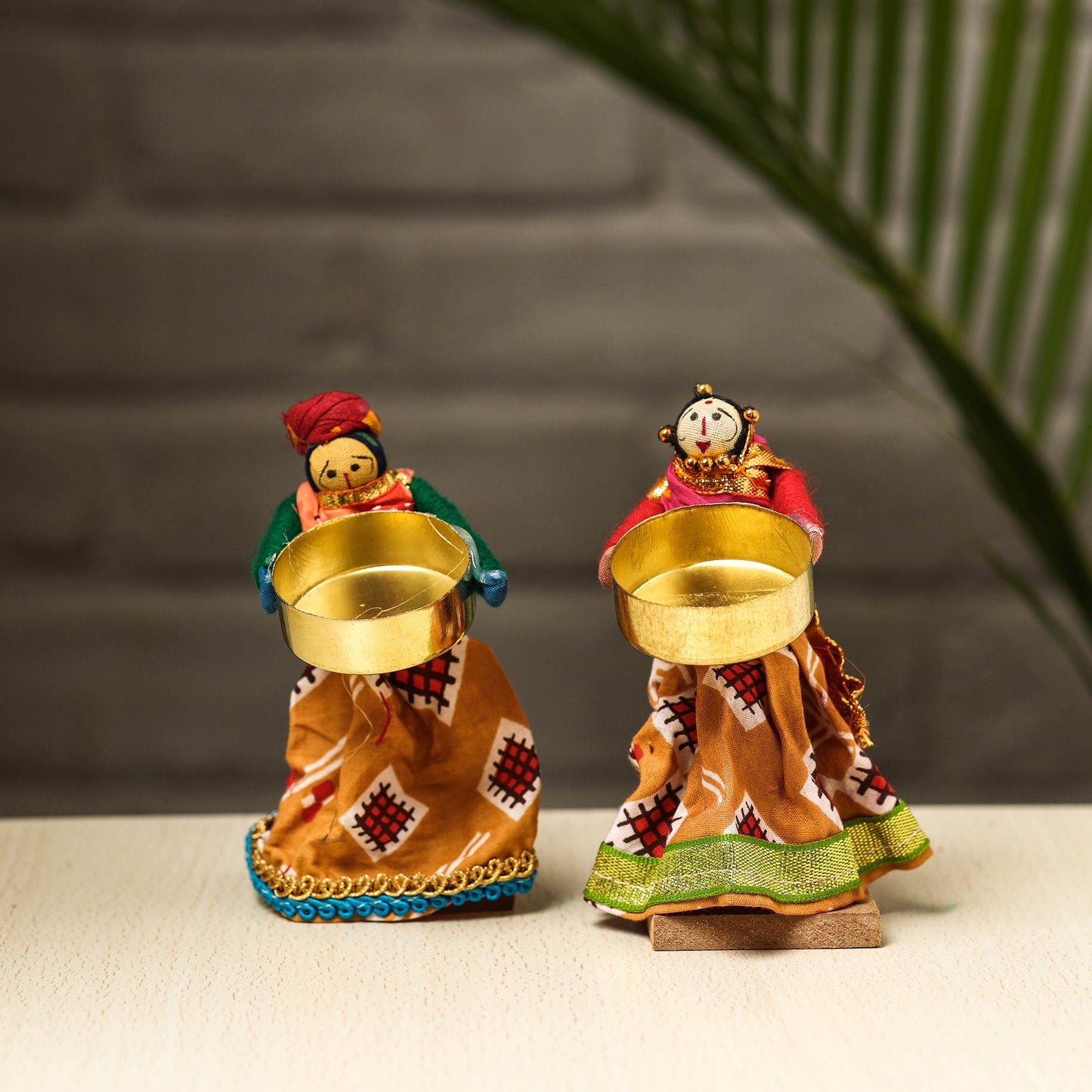 Rajasthani Puppet Couple Handmade Tealight Candle Holders