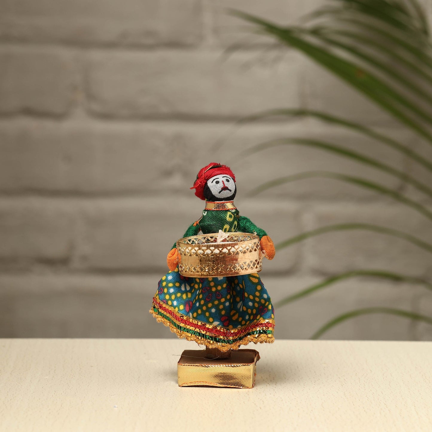 Rajasthani Puppet Couple Handmade Tealight Candle Holders (Set of 2)