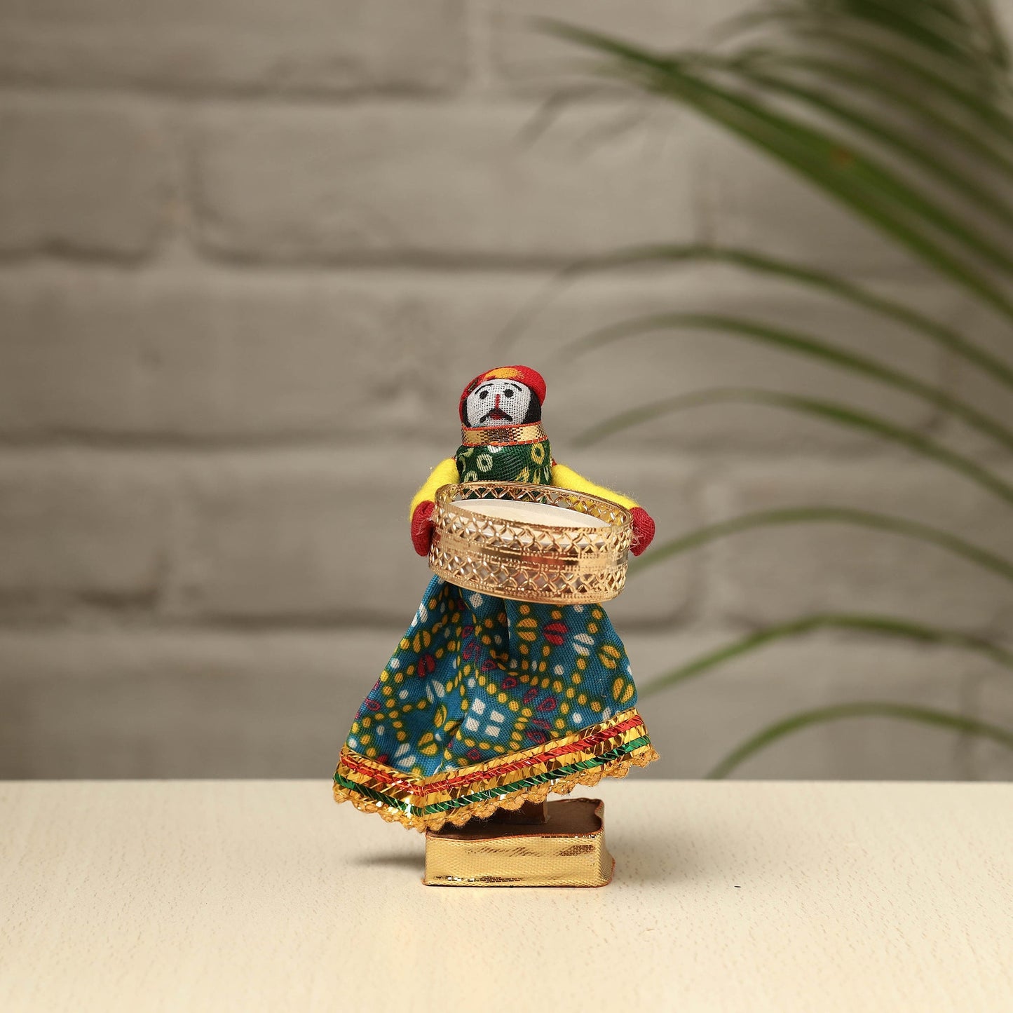 Rajasthani Puppet Couple Handmade Tealight Candle Holders (Set of 2)